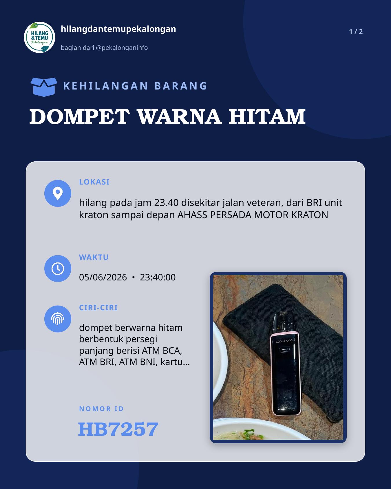 Slide 1 laporan DOMPET WARNA HITAM