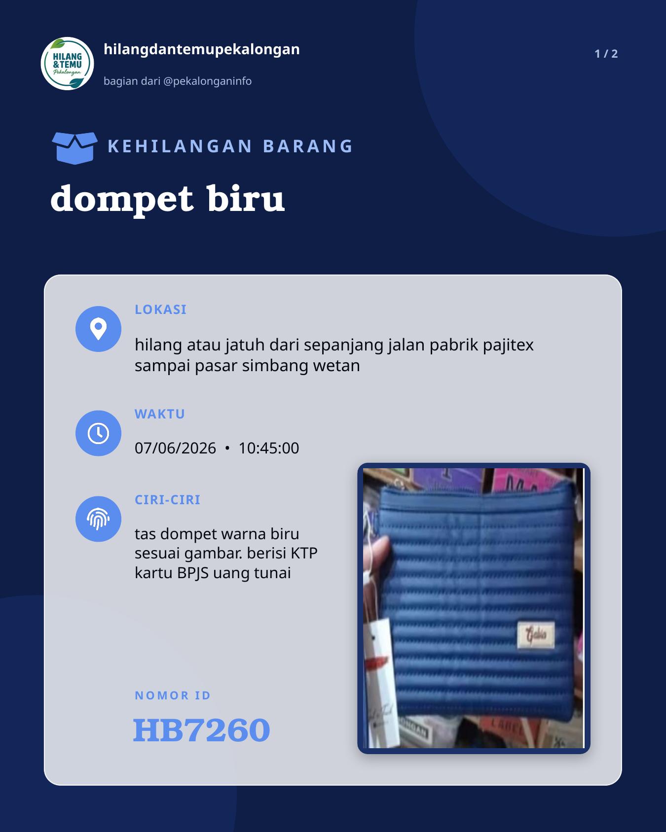 Slide 1 laporan dompet biru