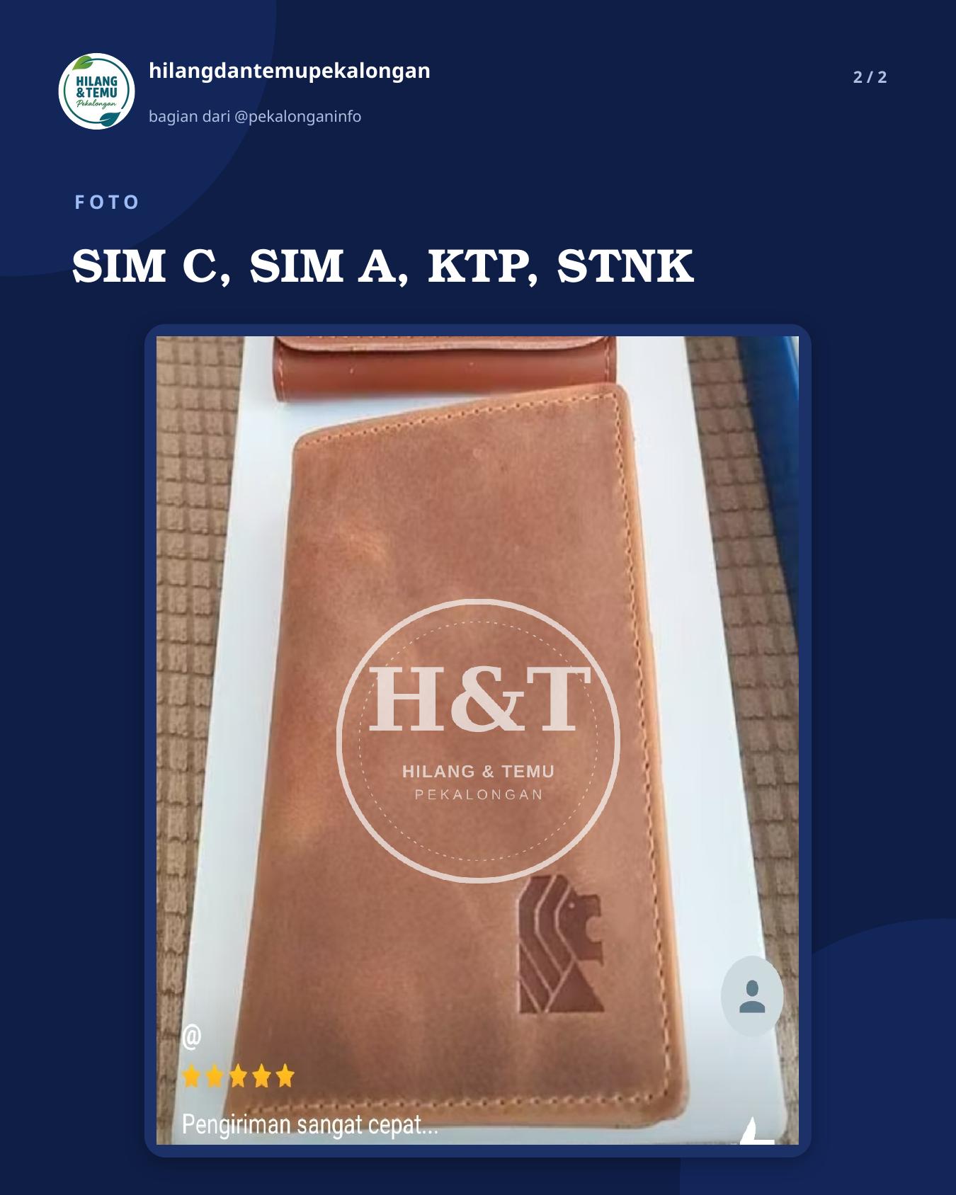Slide 2 laporan SIM C, SIM A, KTP, STNK