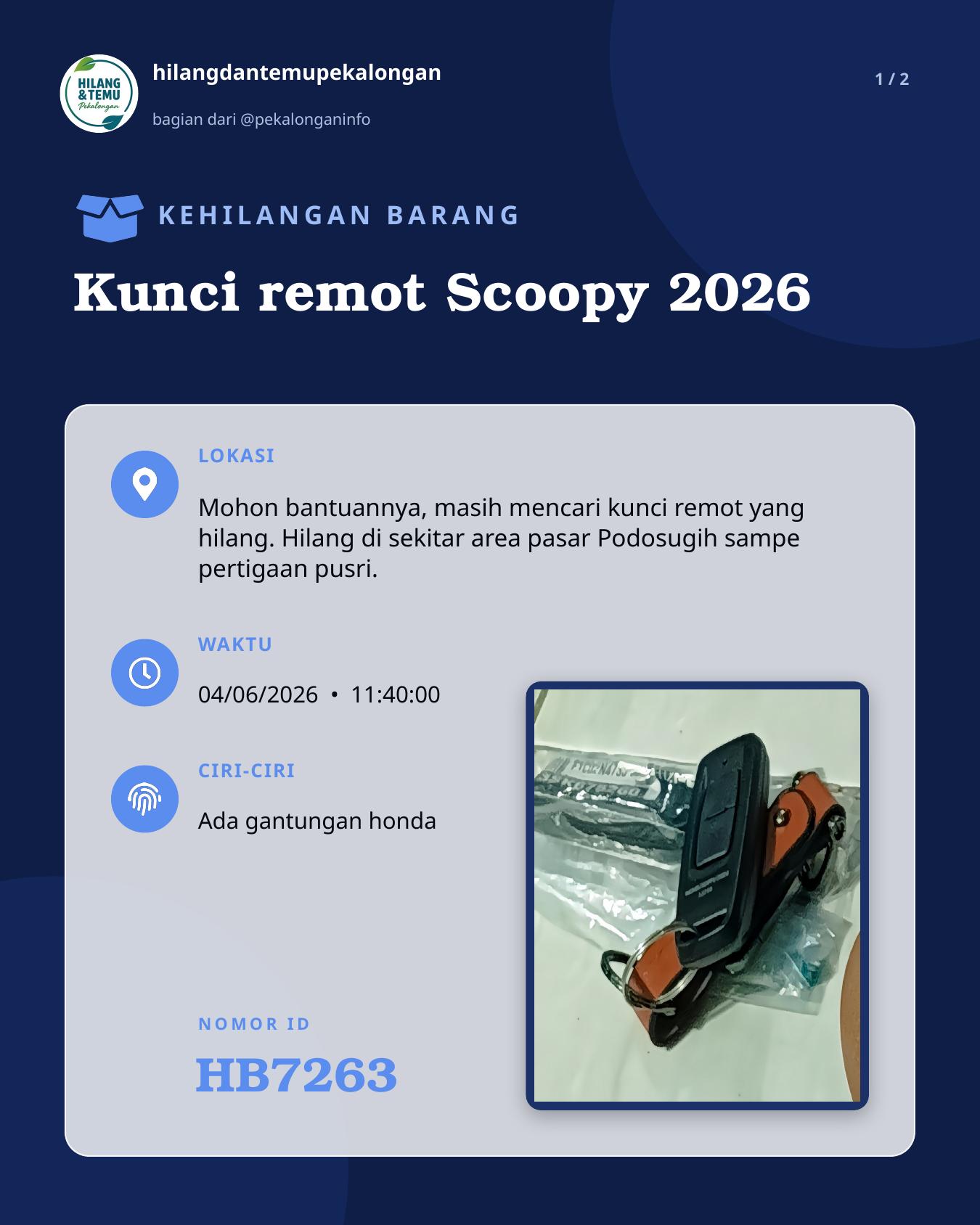 Slide 1 laporan Kunci remot Scoopy 2026