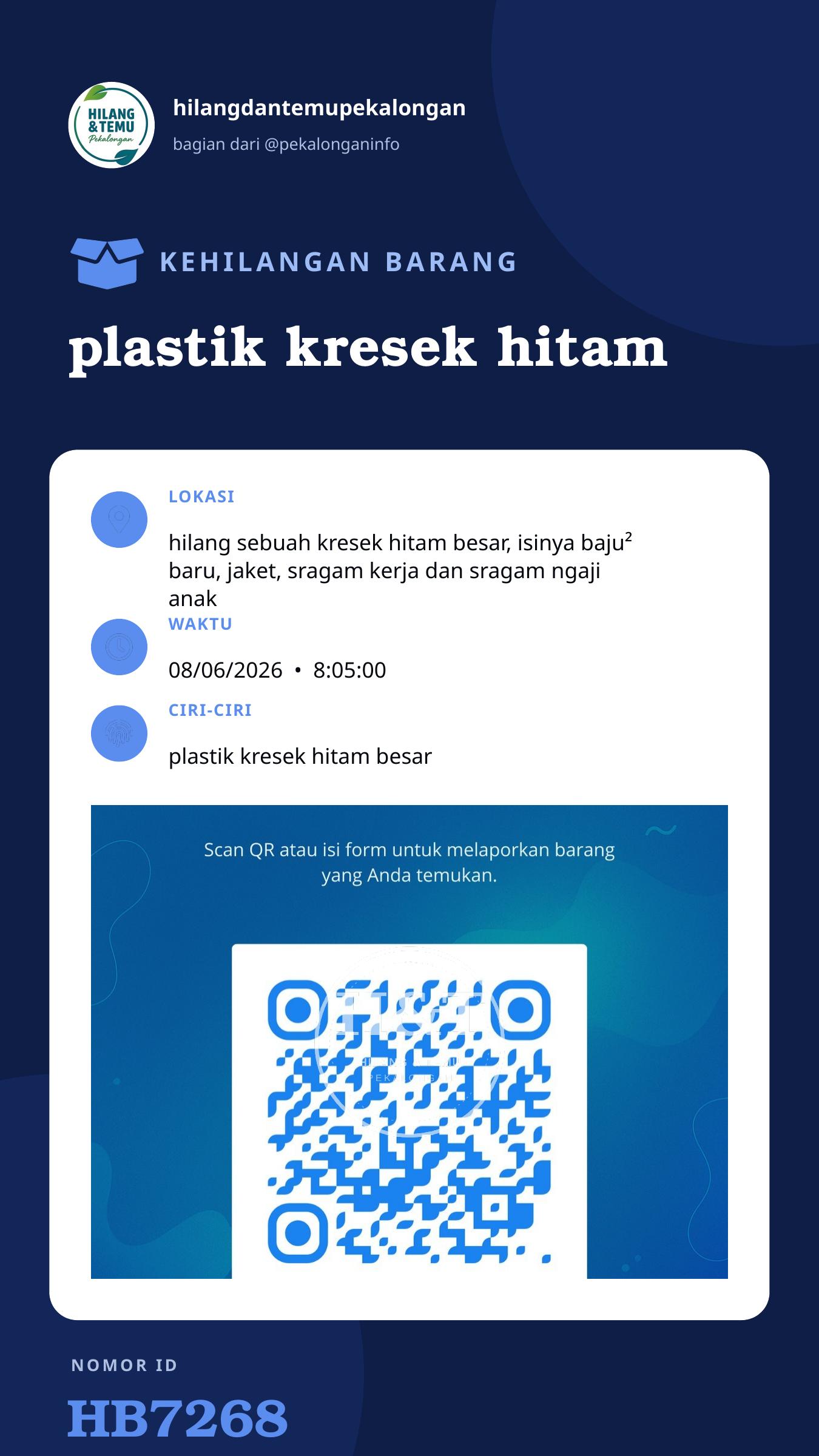 Story 9:16 laporan plastik kresek hitam