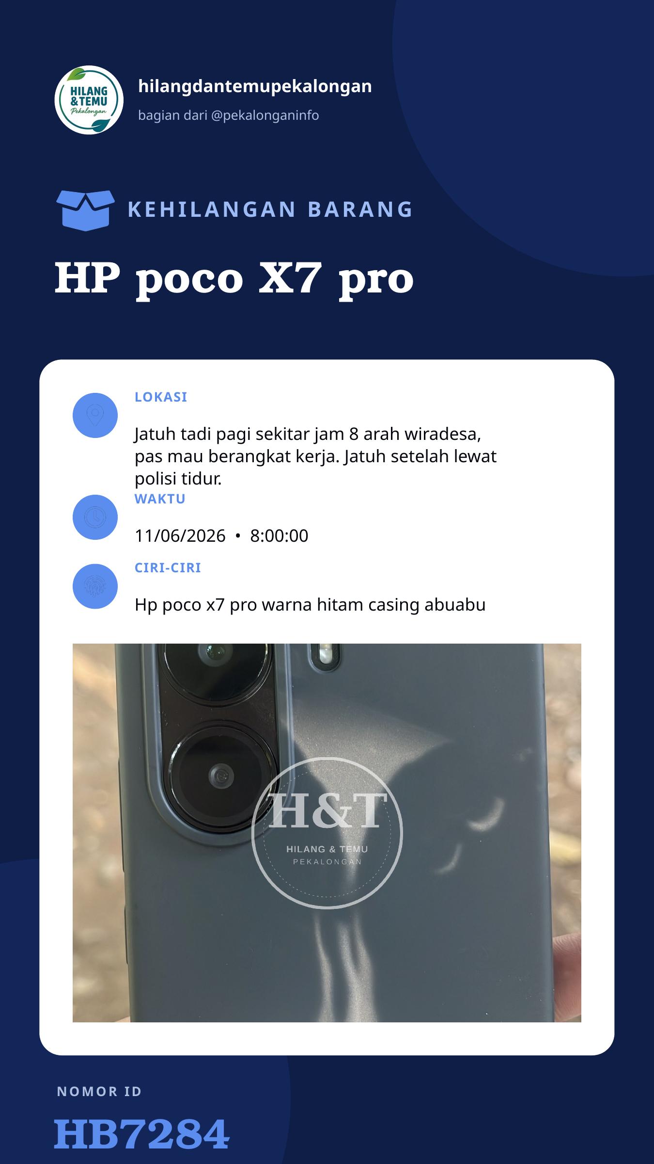 Story 9:16 laporan HP poco X7 pro