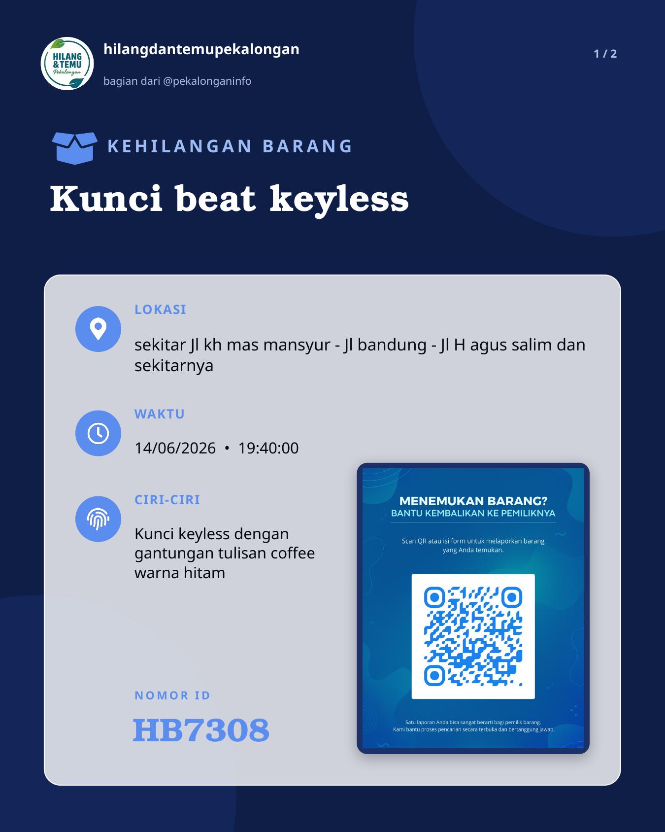 Slide 1 laporan Kunci beat keyless