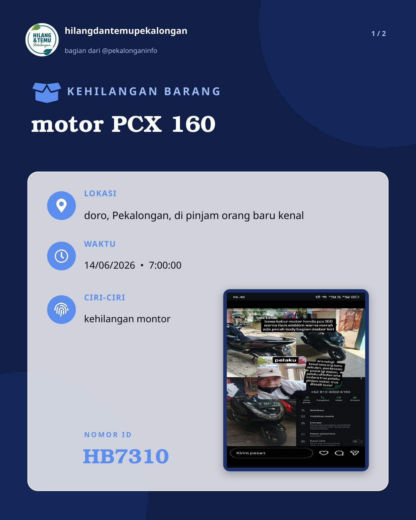 Slide 1 laporan motor PCX 160