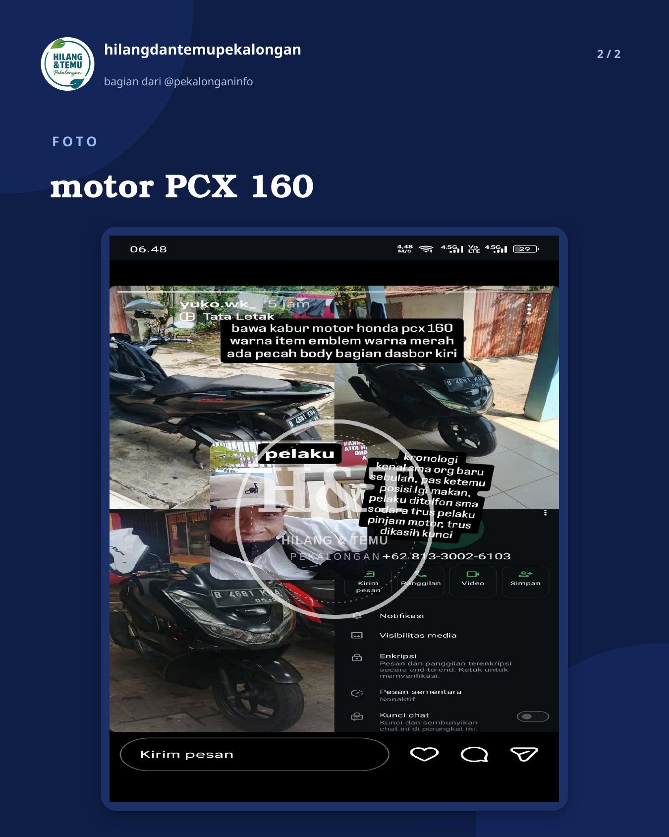 Slide 2 laporan motor PCX 160