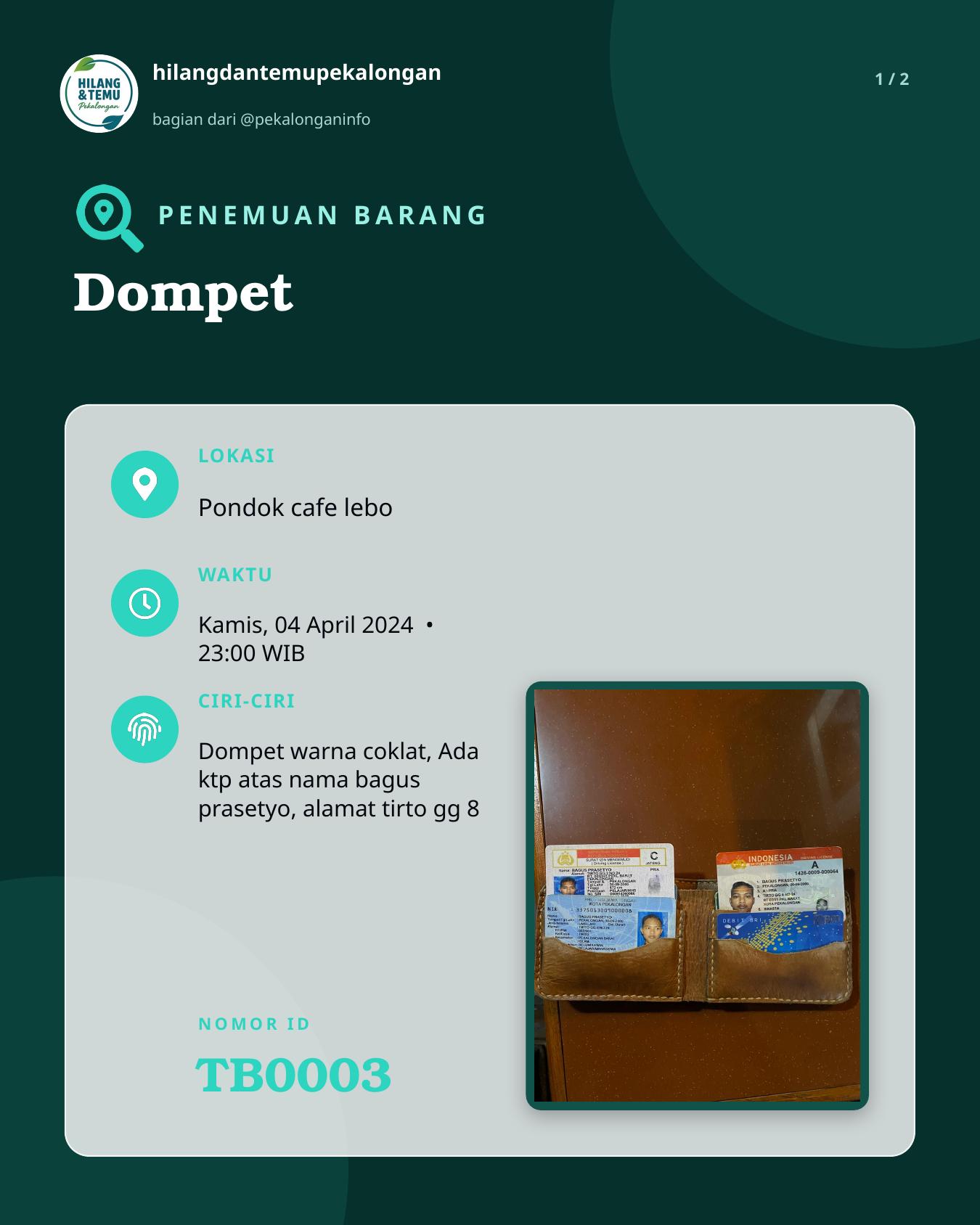 Slide 1 laporan Dompet