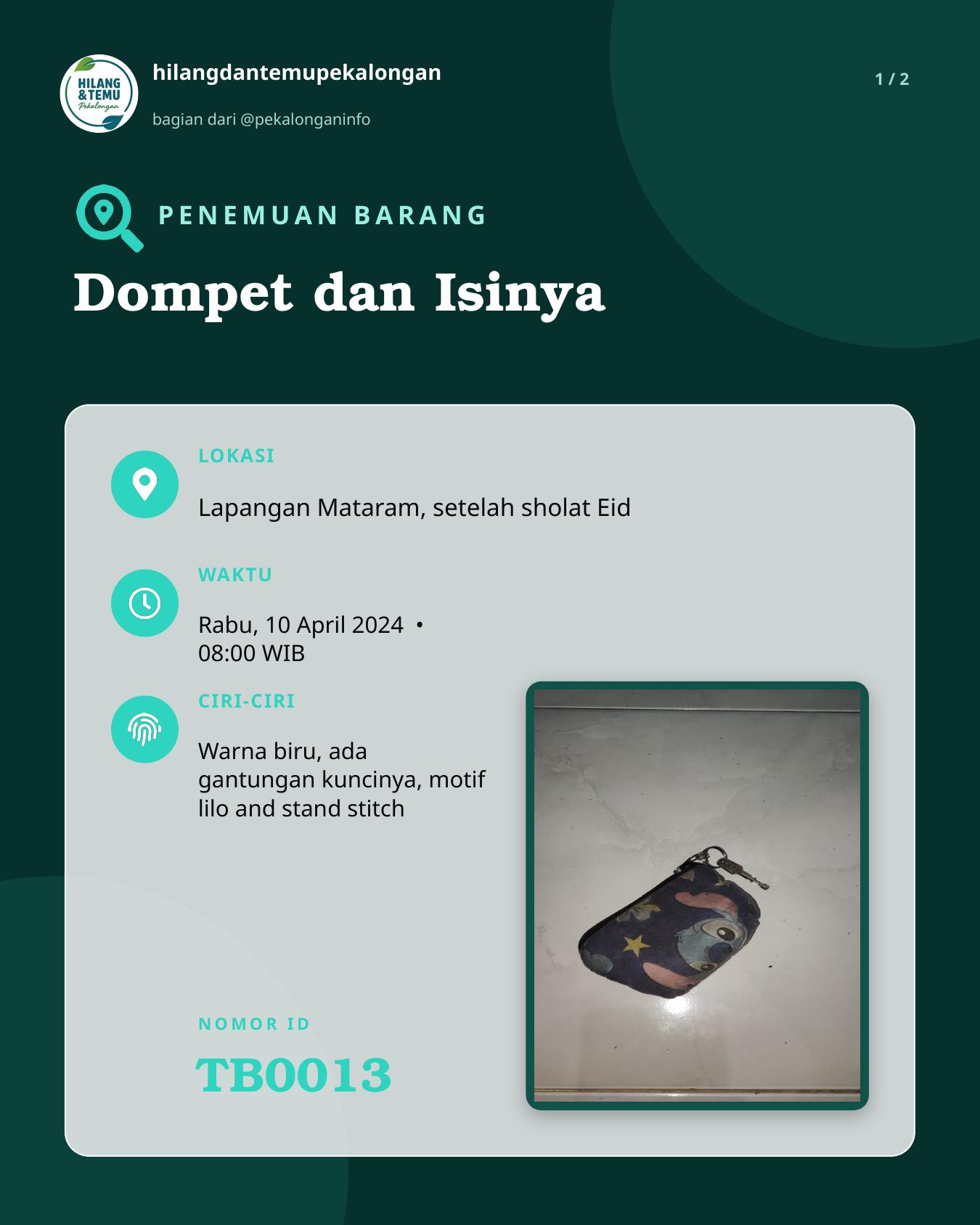 Slide 1 laporan Dompet dan Isinya