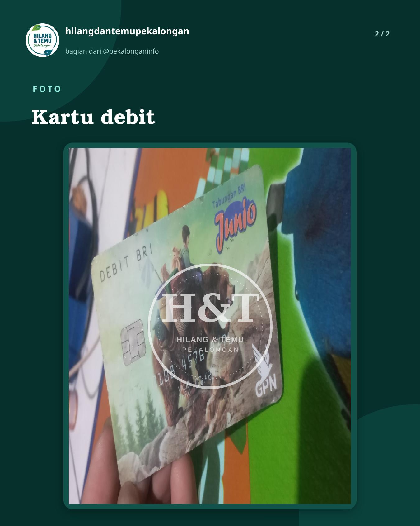 Slide 2 laporan Kartu debit