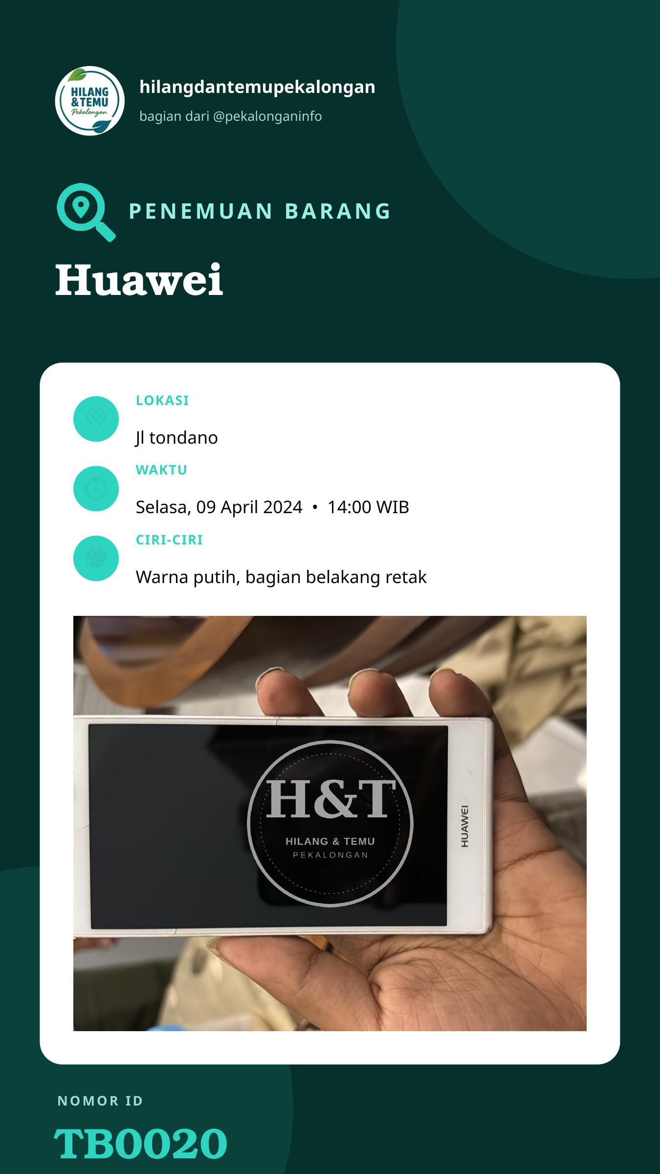 Story 9:16 laporan Huawei