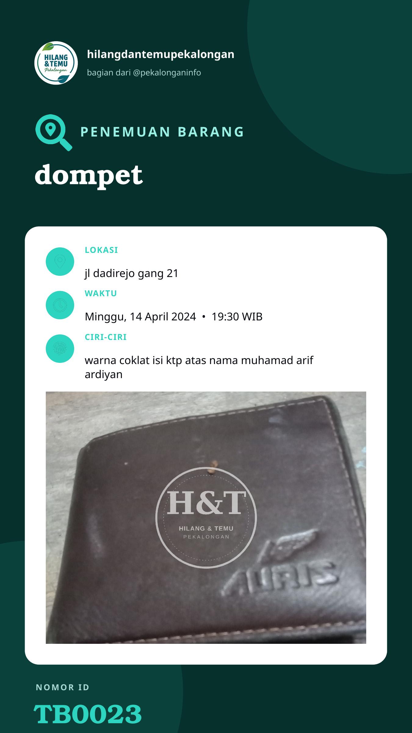 Story 9:16 laporan dompet