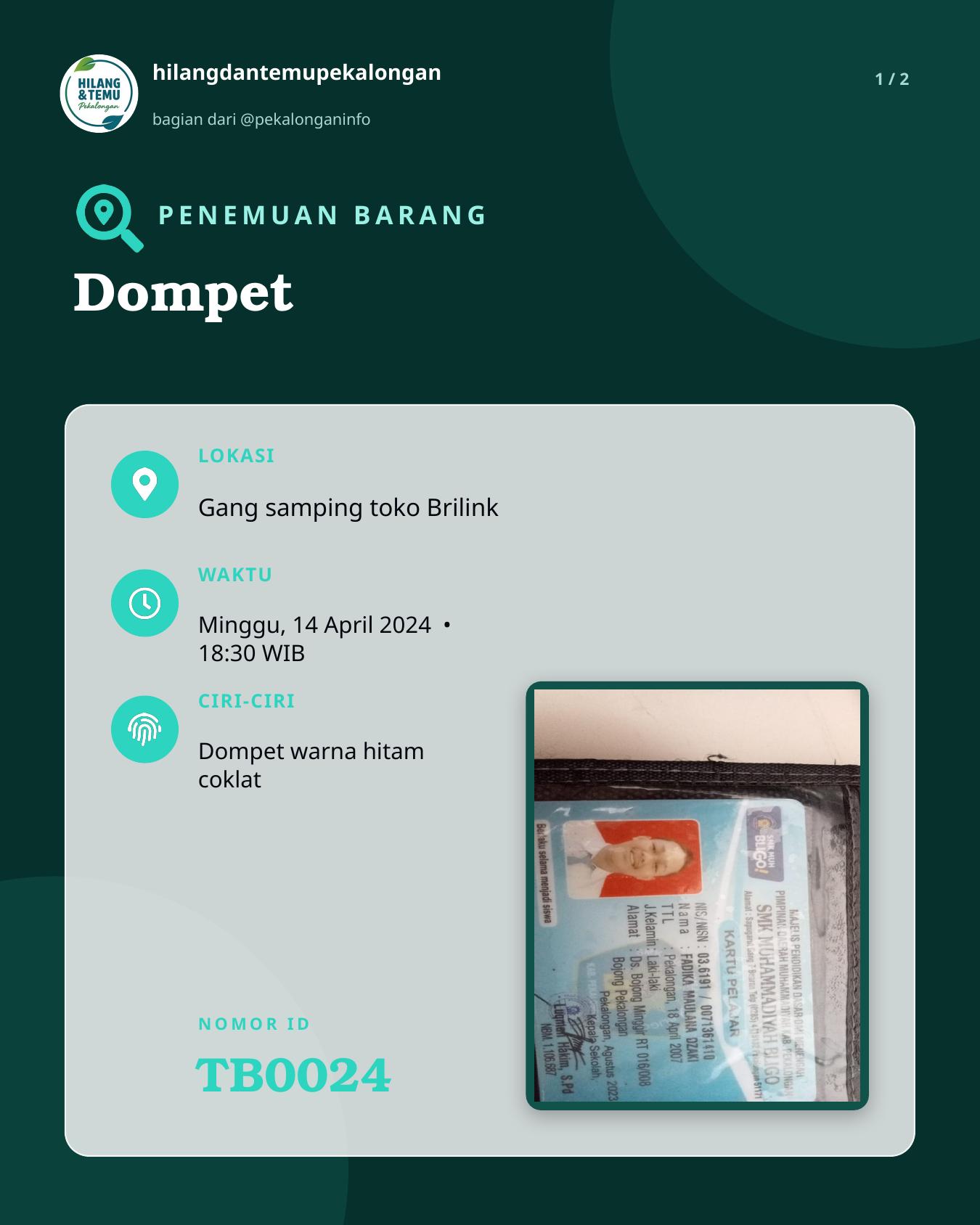 Slide 1 laporan Dompet