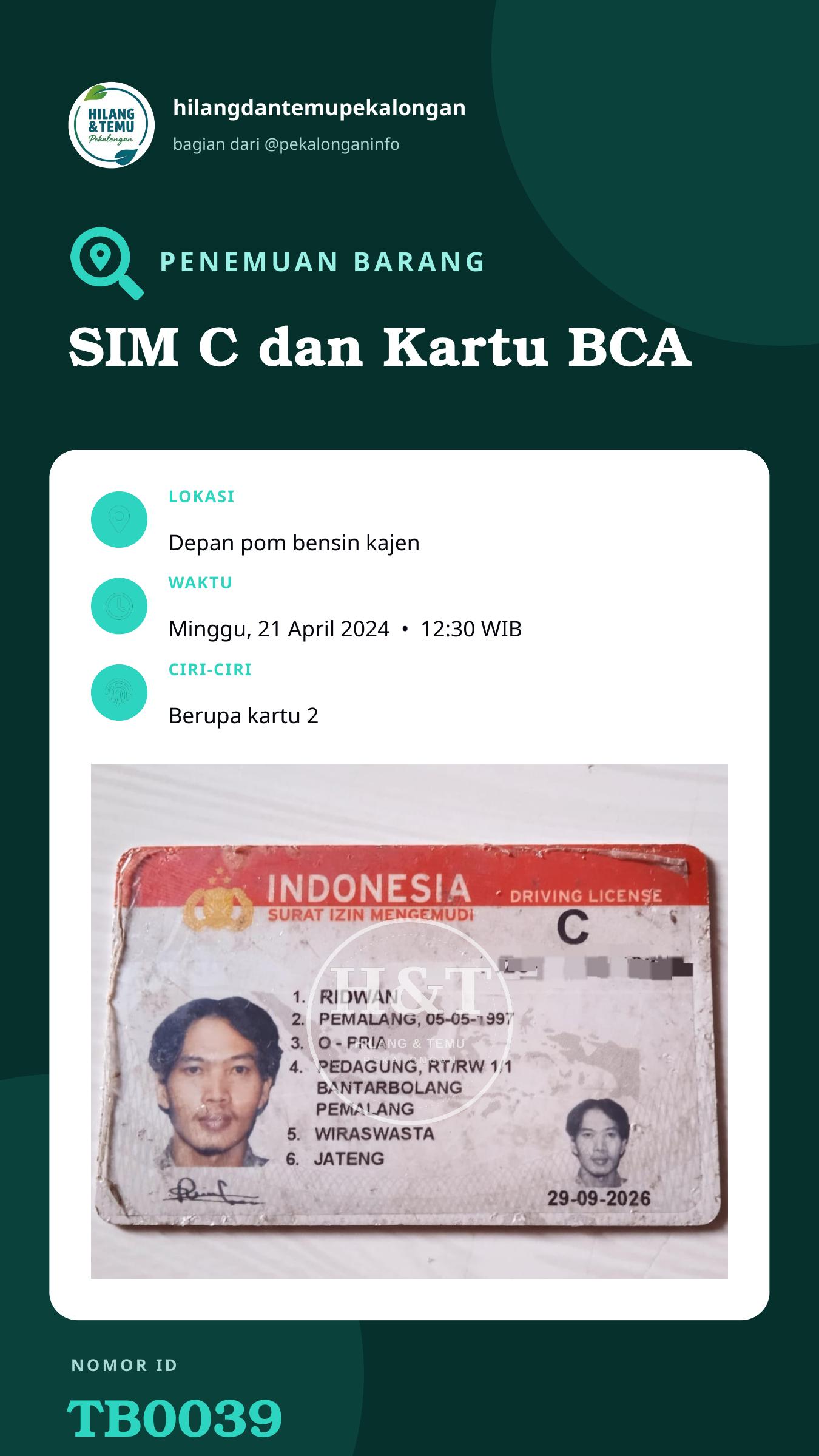 Story 9:16 laporan SIM C dan Kartu BCA