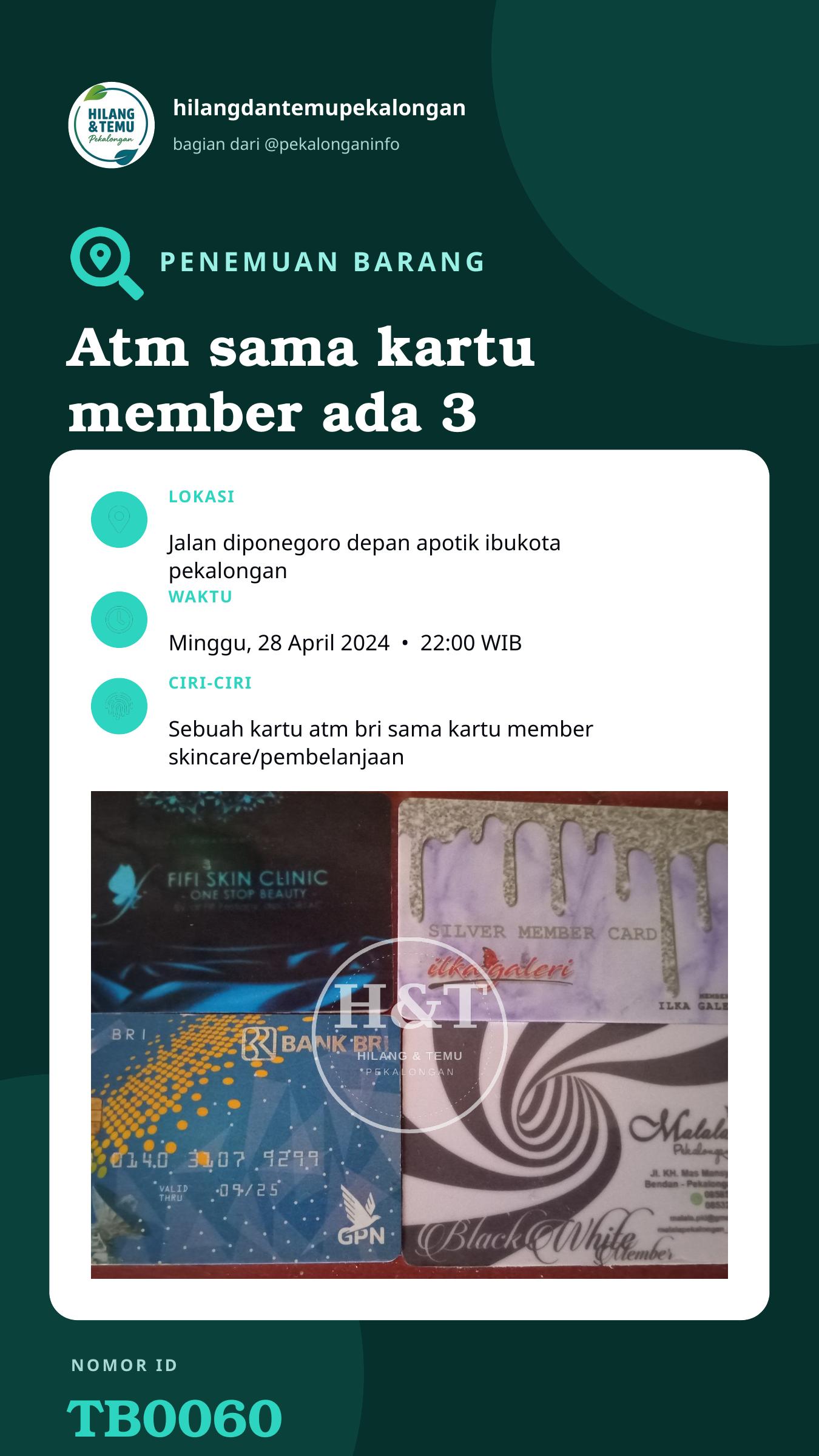 Story 9:16 laporan Atm sama kartu member ada 3
