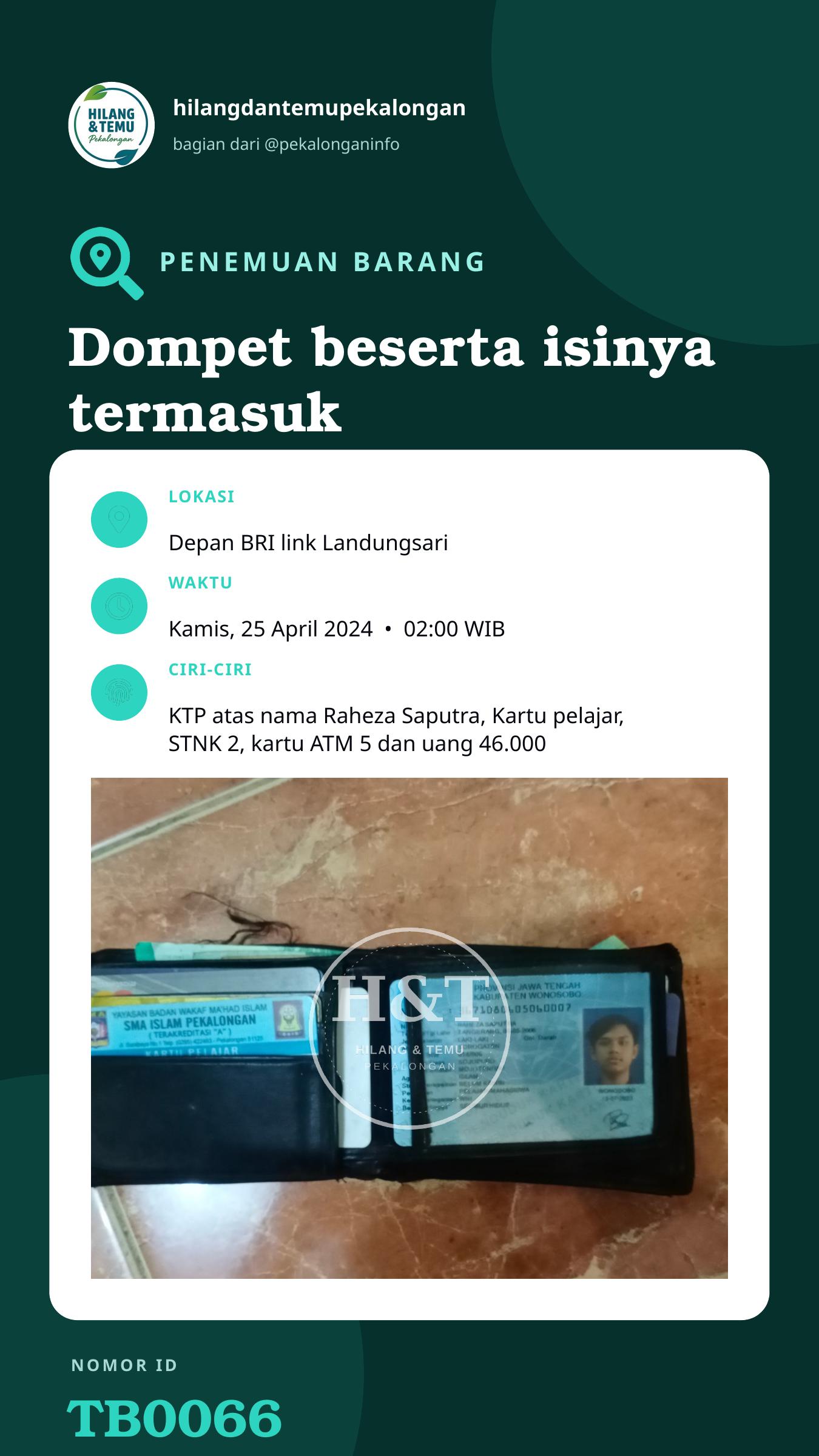 Story 9:16 laporan Dompet beserta isinya termasuk KTP dll