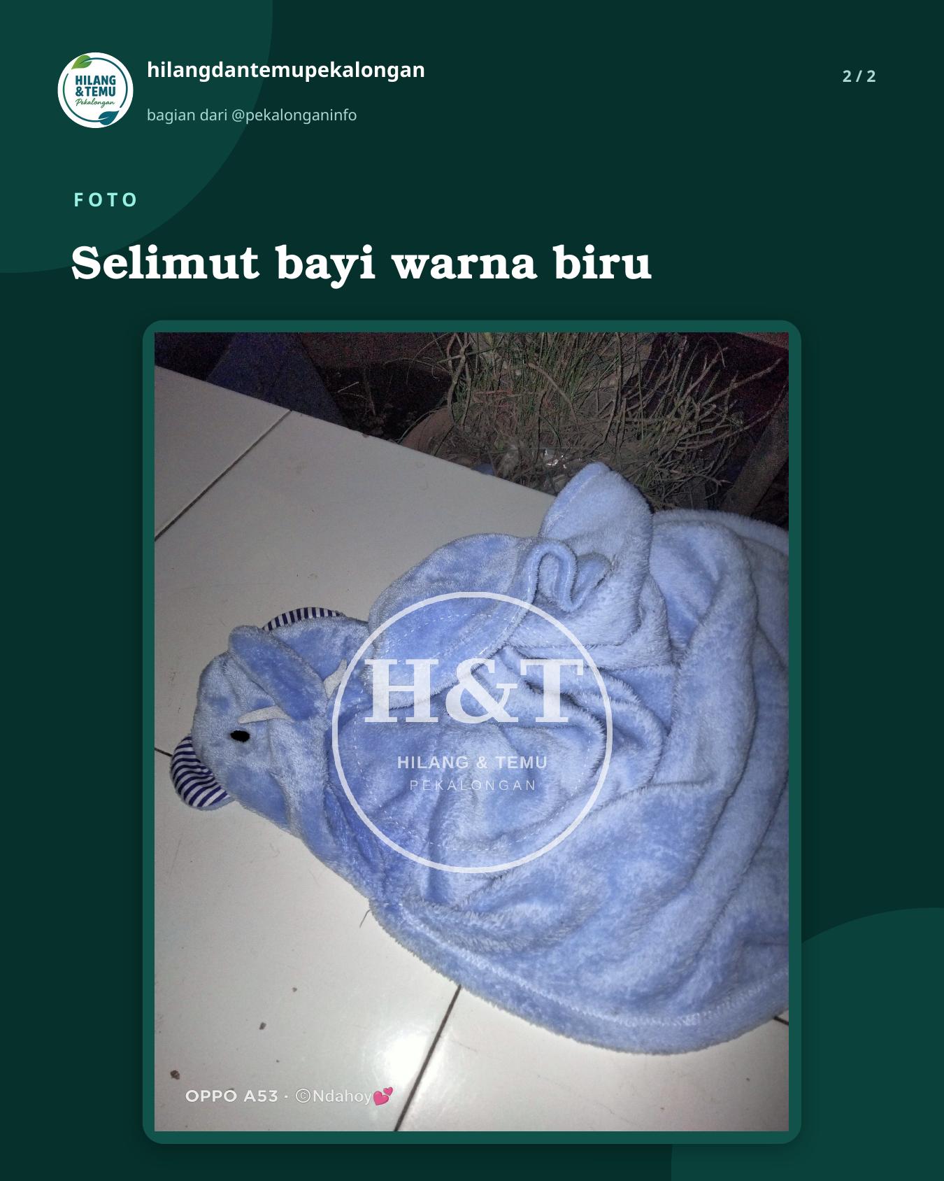 Slide 2 laporan Selimut bayi warna biru