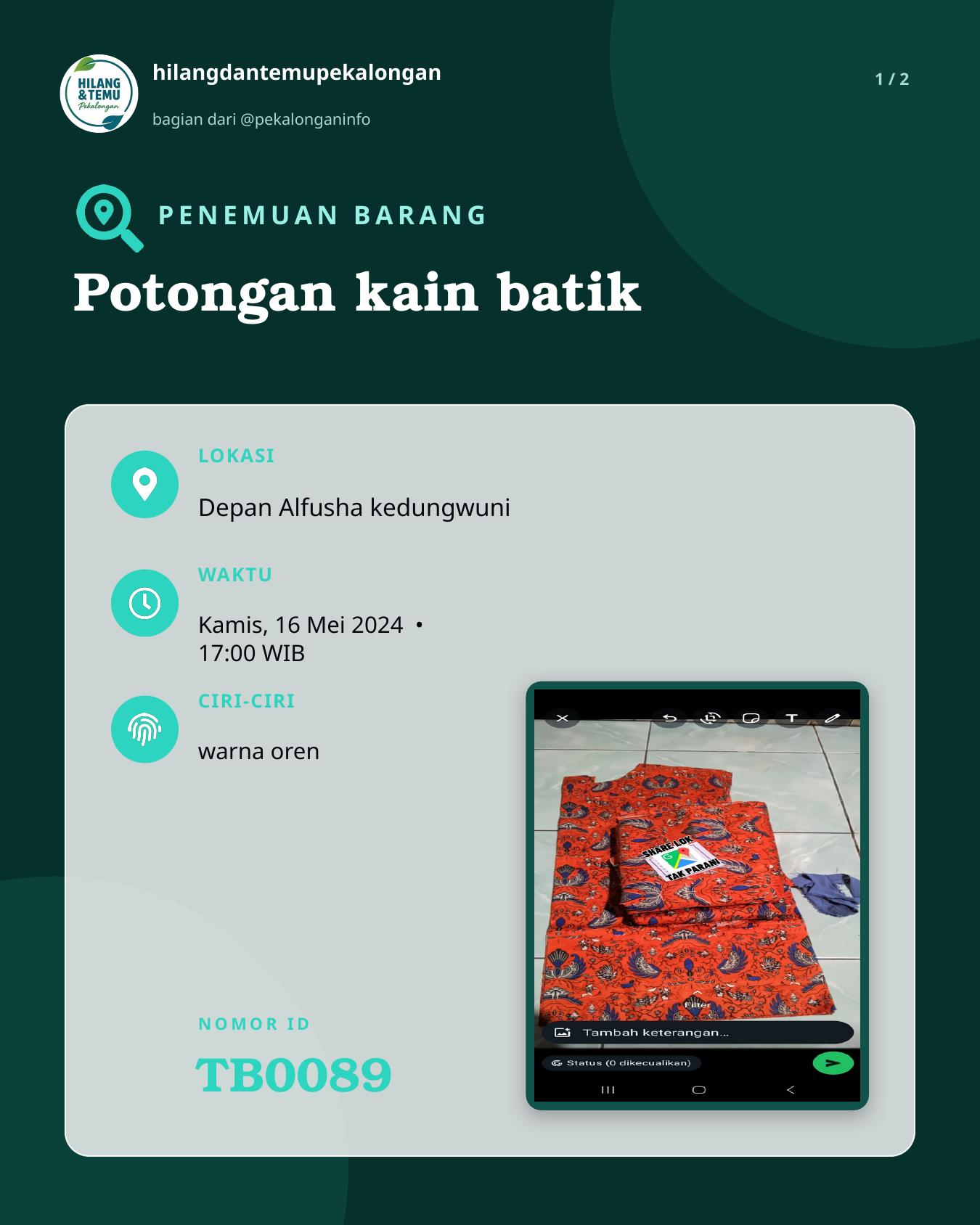 Slide 1 laporan Potongan kain batik