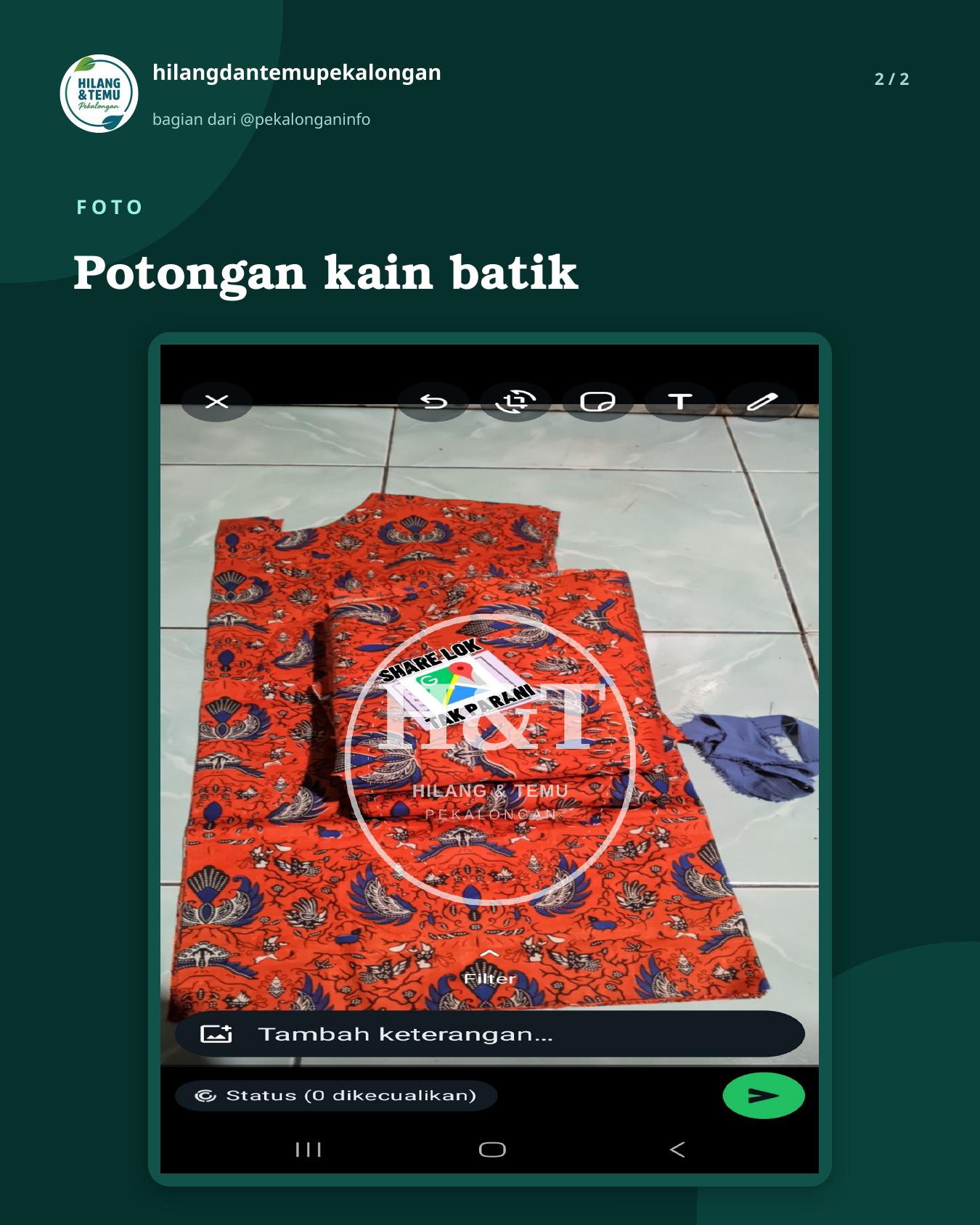 Slide 2 laporan Potongan kain batik