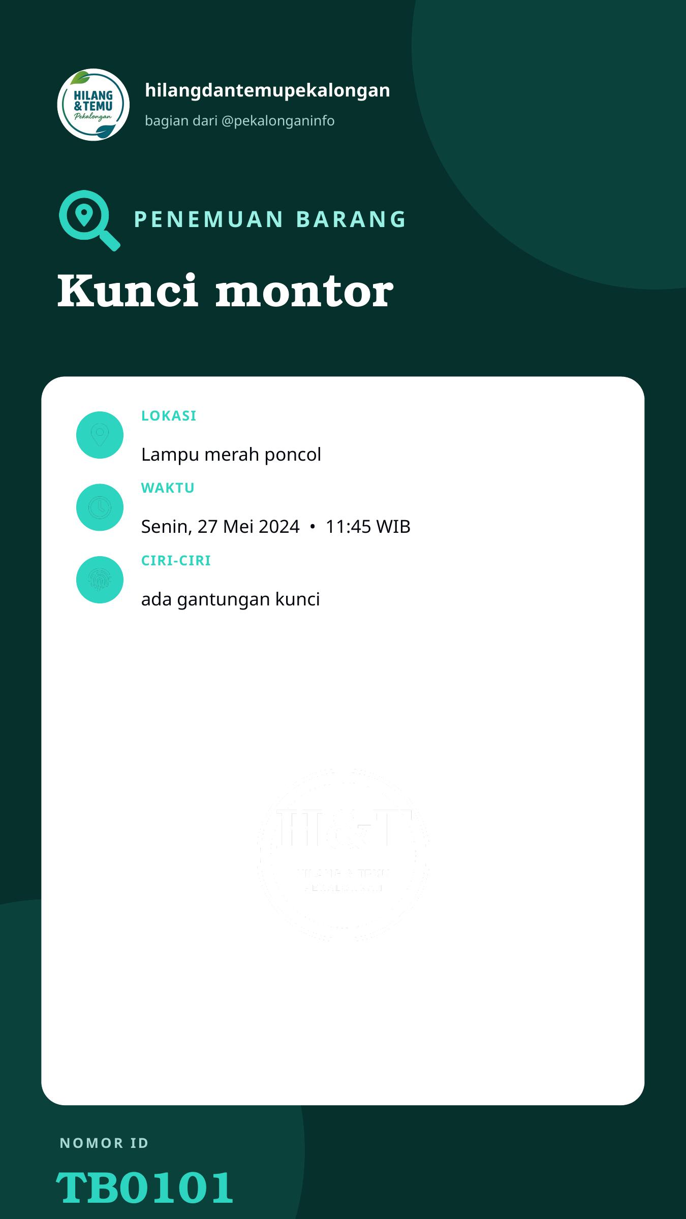 Story 9:16 laporan Kunci montor