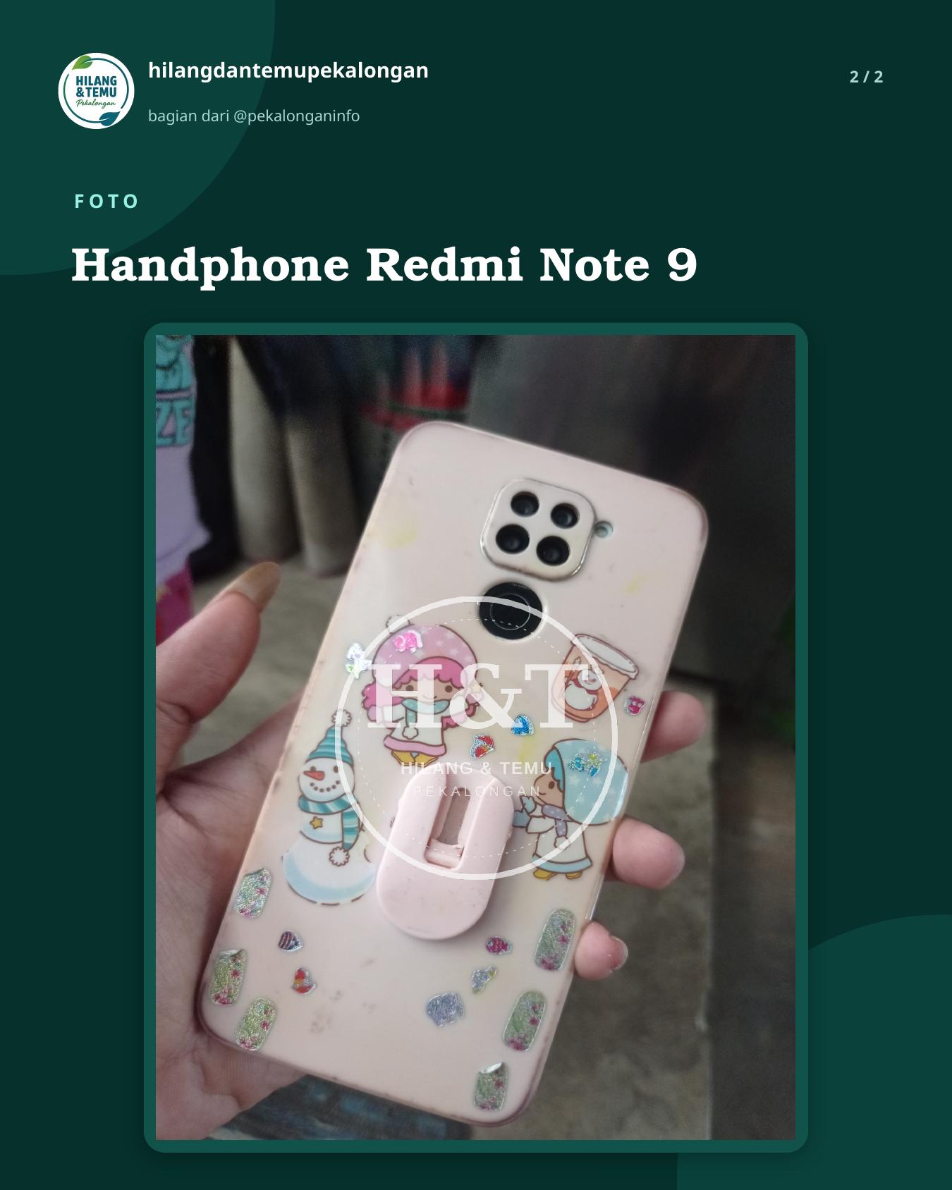 Slide 2 laporan Handphone Redmi Note 9