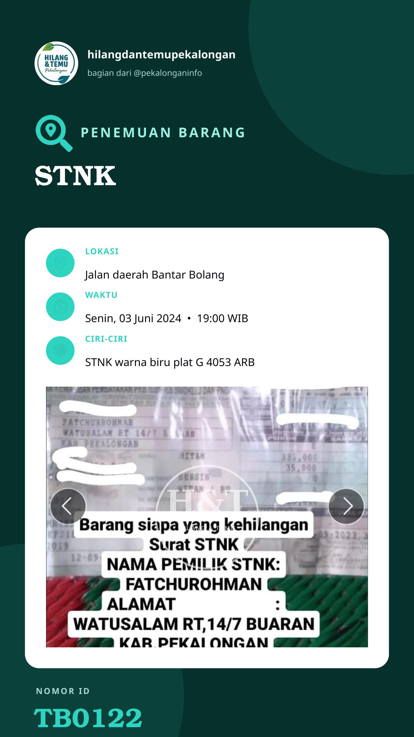 Story 9:16 laporan STNK