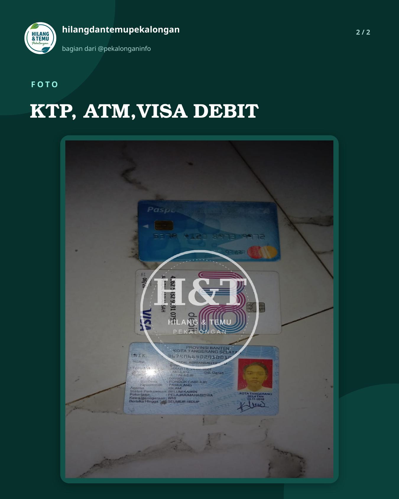 Slide 2 laporan KTP, ATM,VISA DEBIT