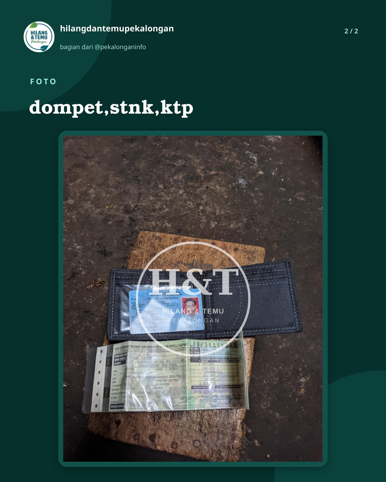 Slide 2 laporan dompet,stnk,ktp