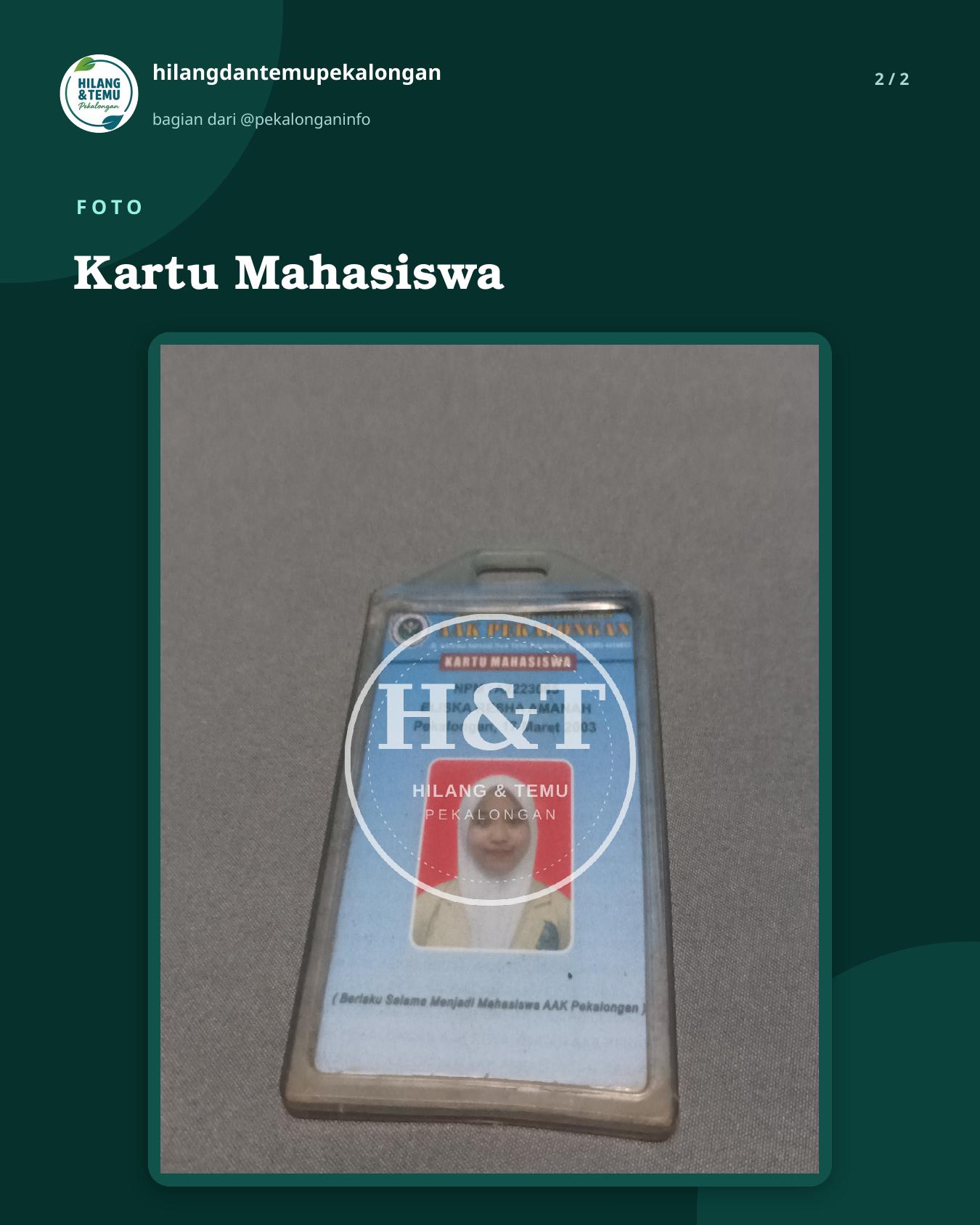Slide 2 laporan Kartu Mahasiswa