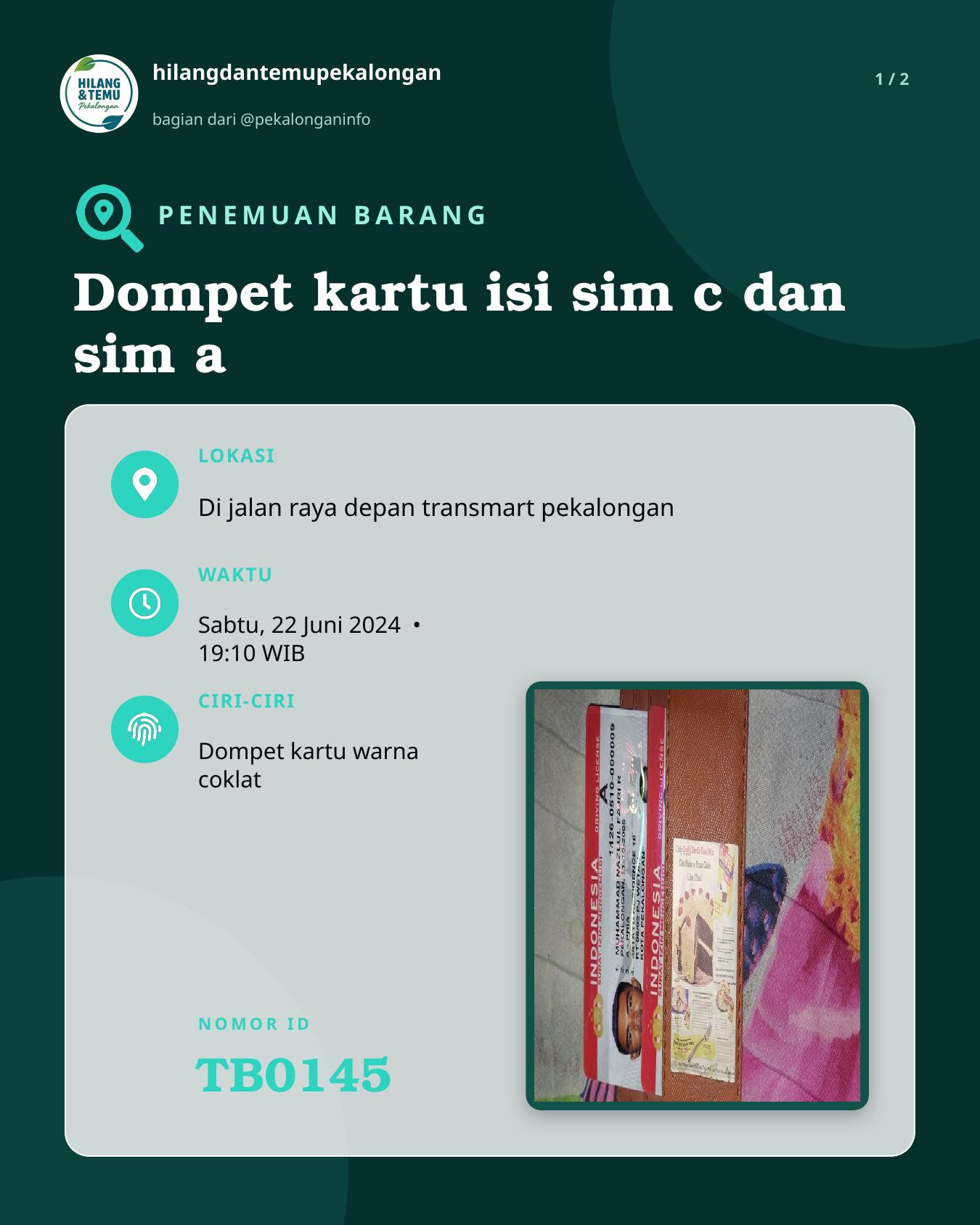 Slide 1 laporan Dompet kartu isi sim c dan sim a