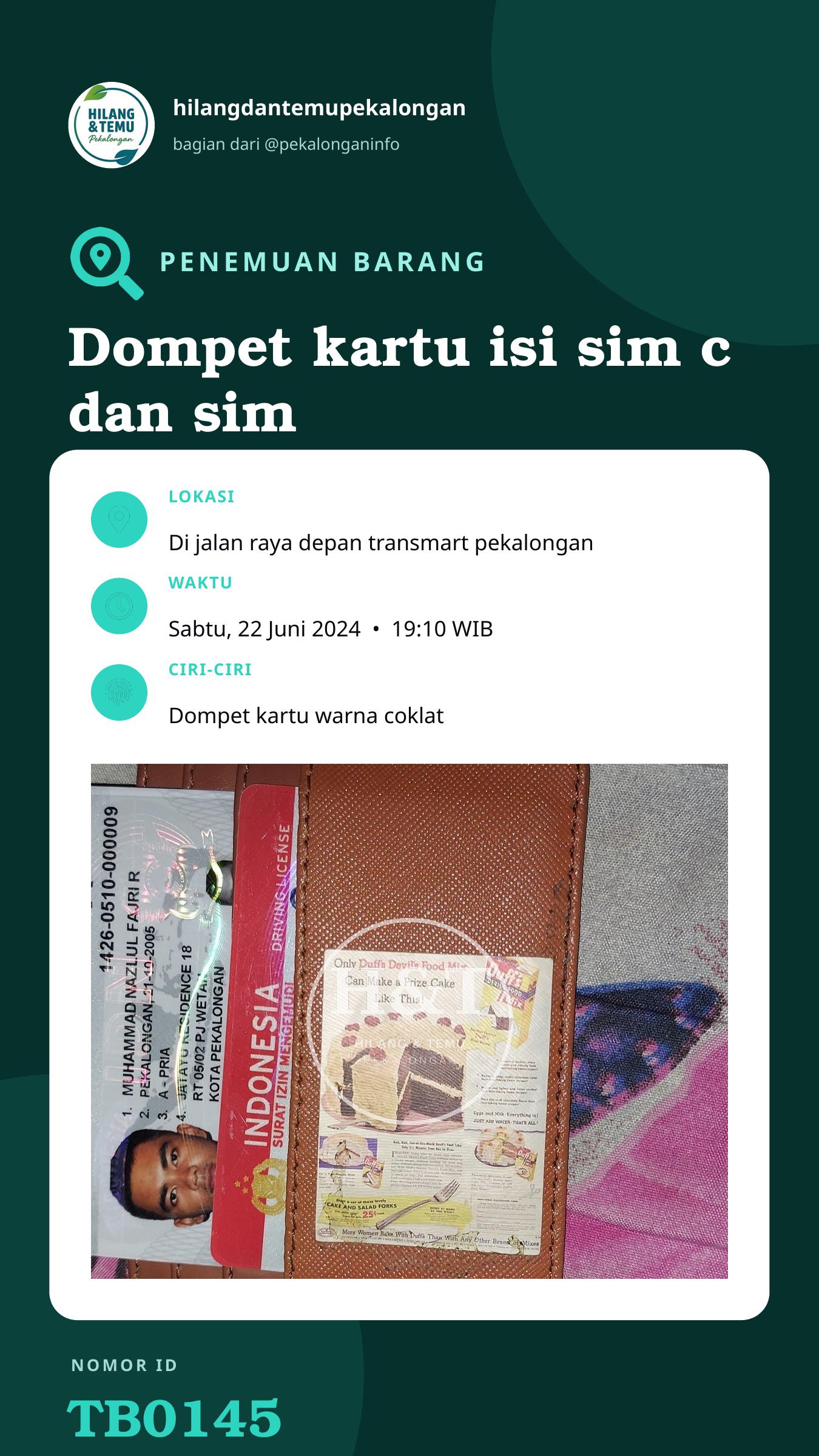 Story 9:16 laporan Dompet kartu isi sim c dan sim a