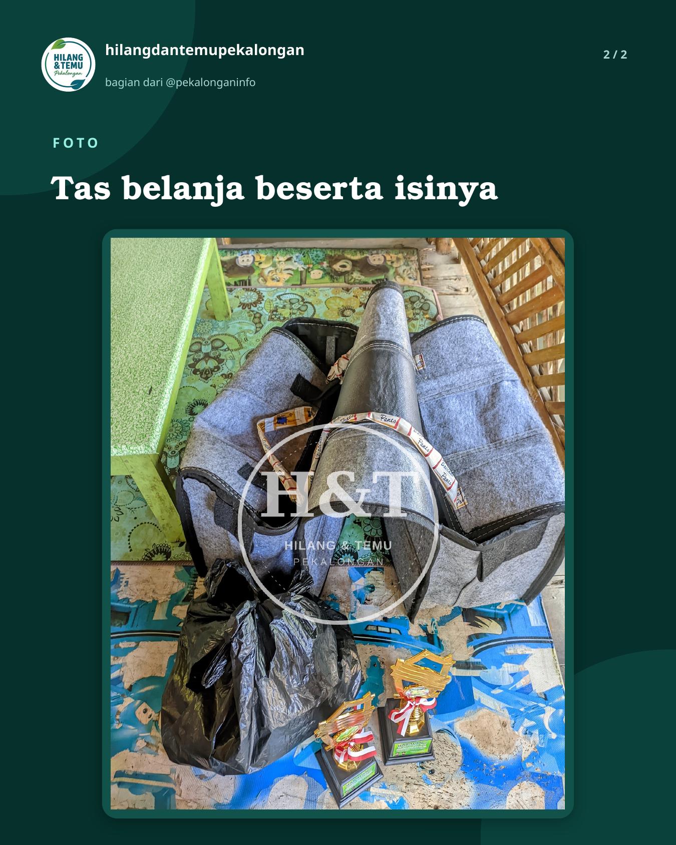 Slide 2 laporan Tas belanja beserta isinya