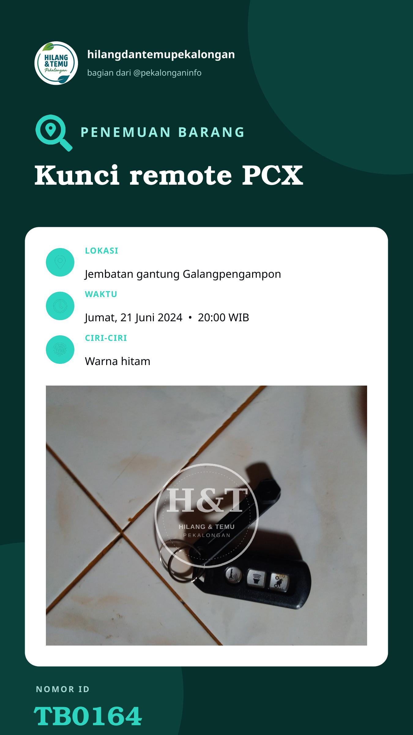 Story 9:16 laporan Kunci remote PCX