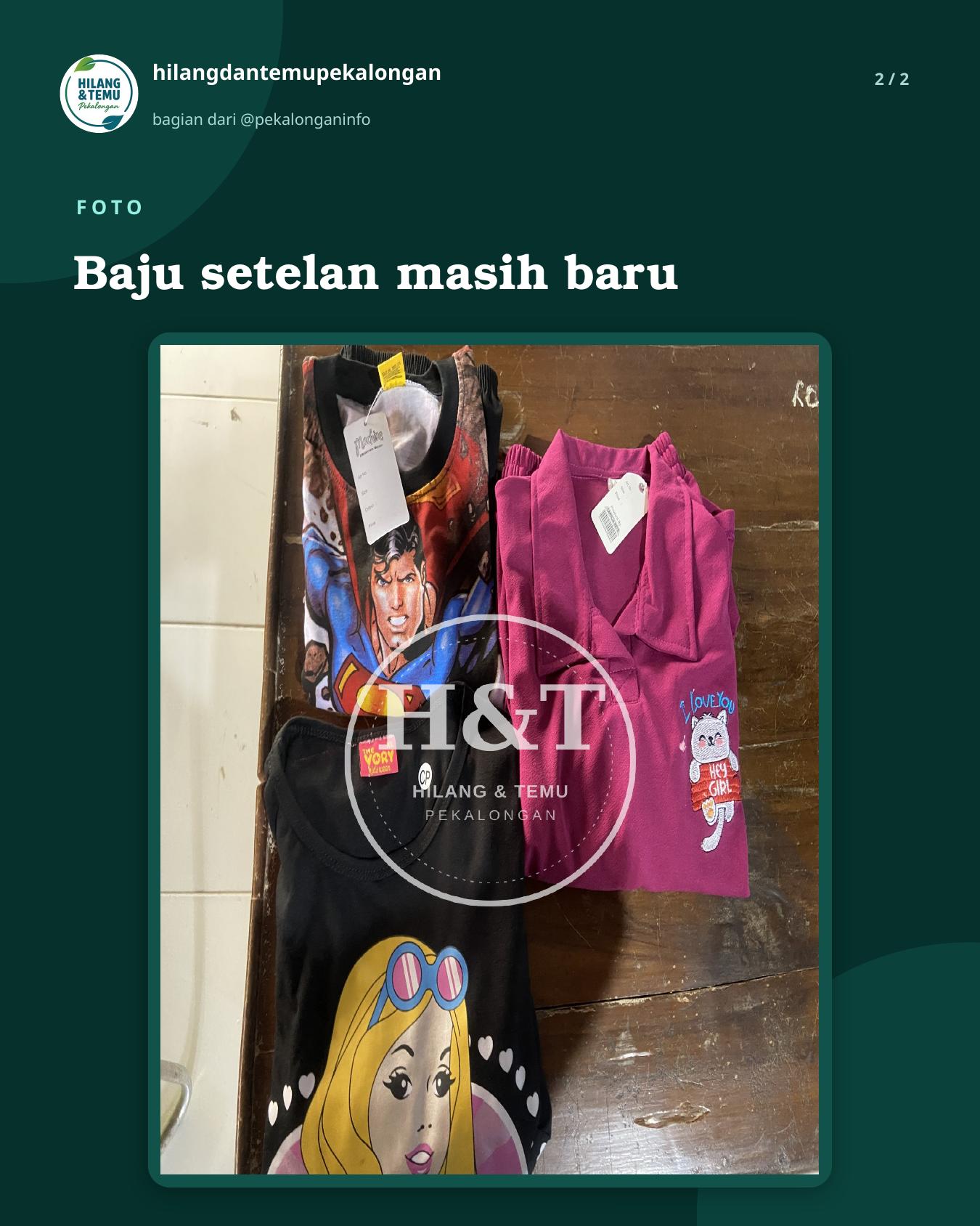 Slide 2 laporan Baju setelan masih baru