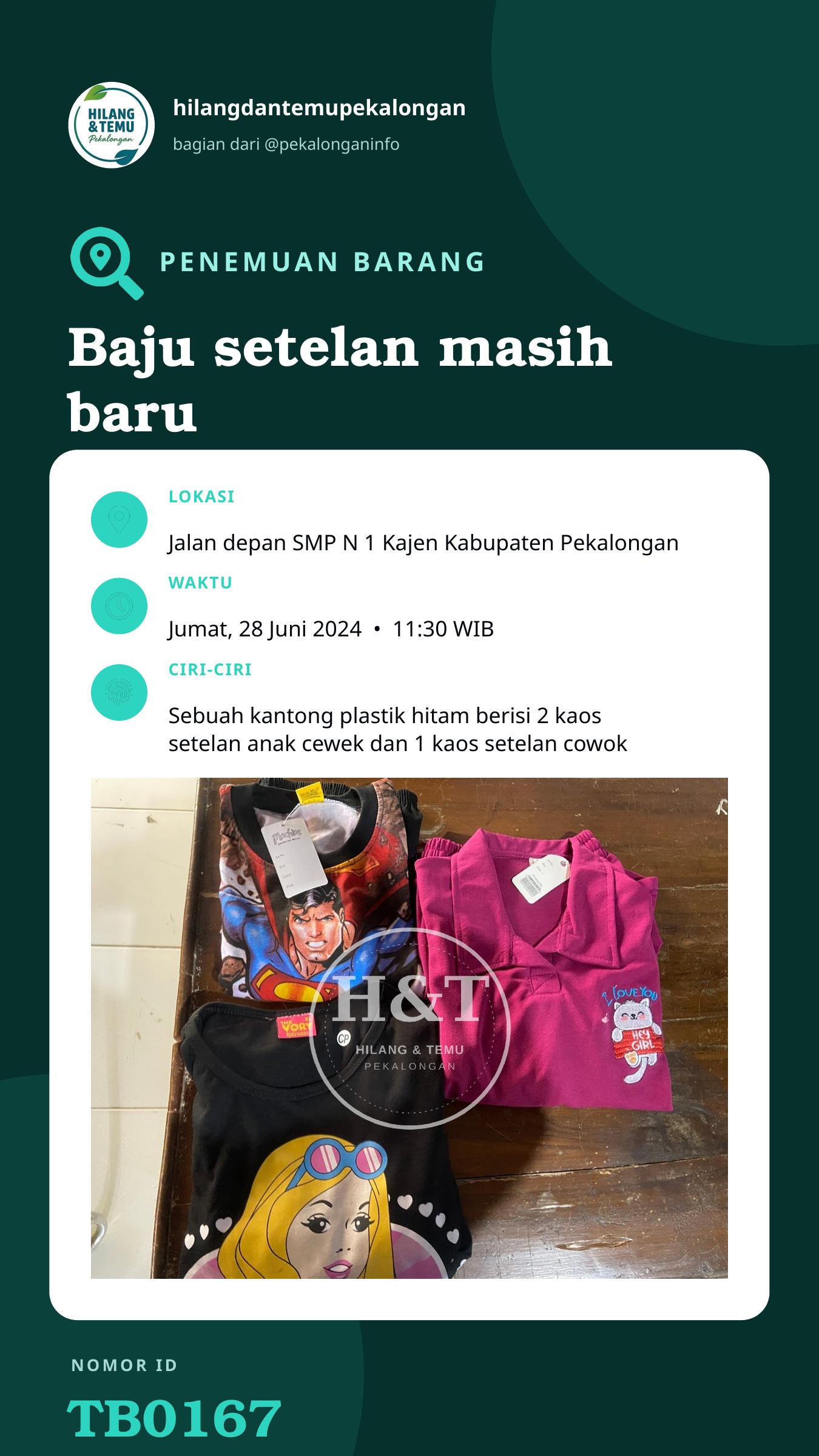 Story 9:16 laporan Baju setelan masih baru
