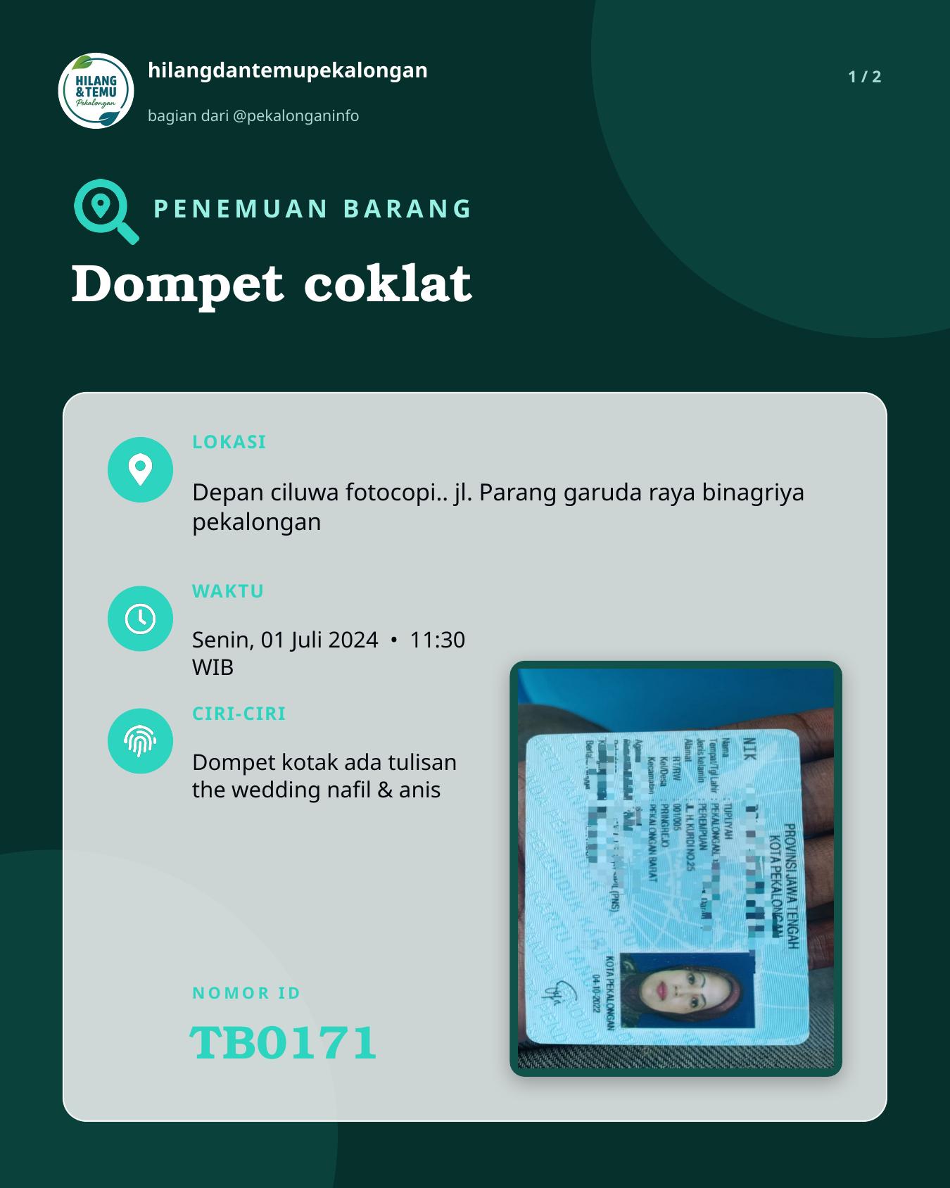 Slide 1 laporan Dompet coklat