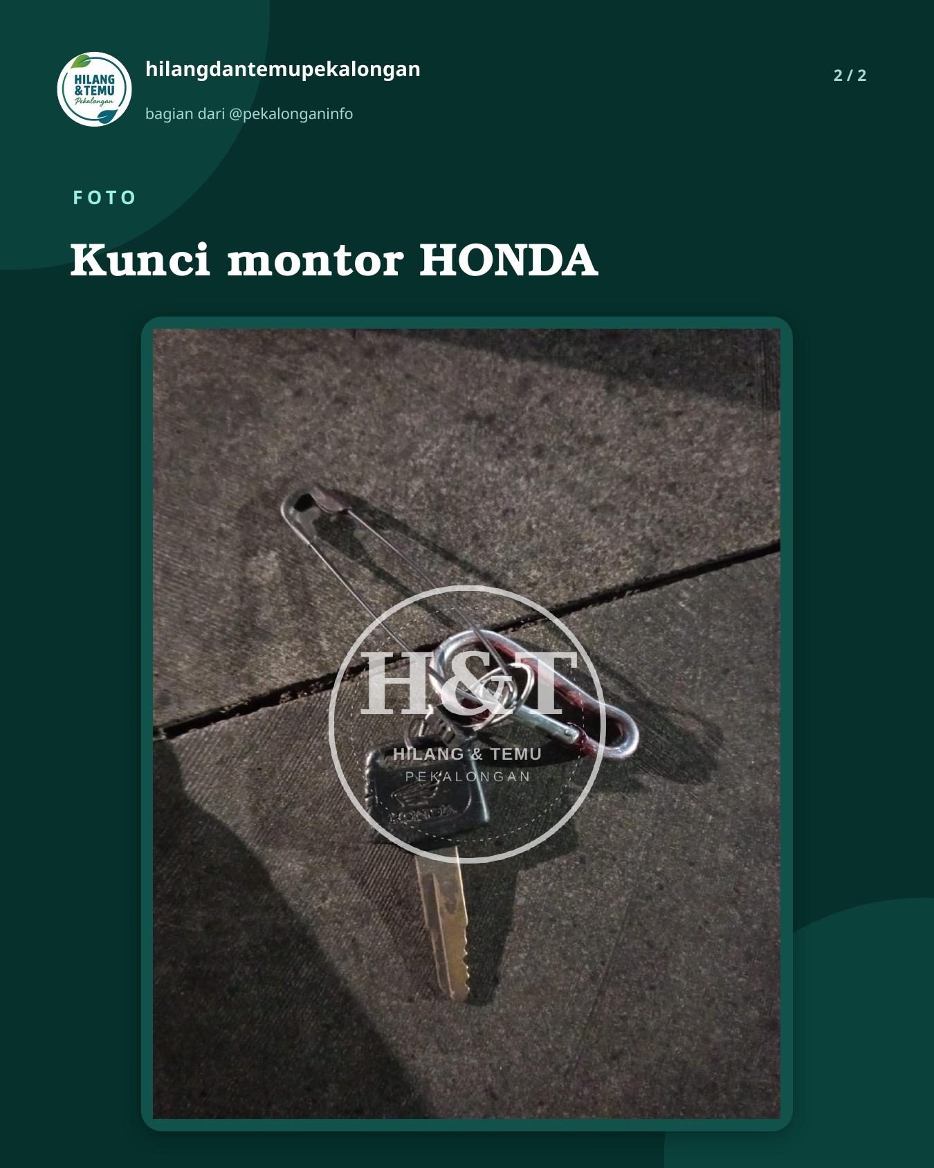 Slide 2 laporan Kunci montor HONDA