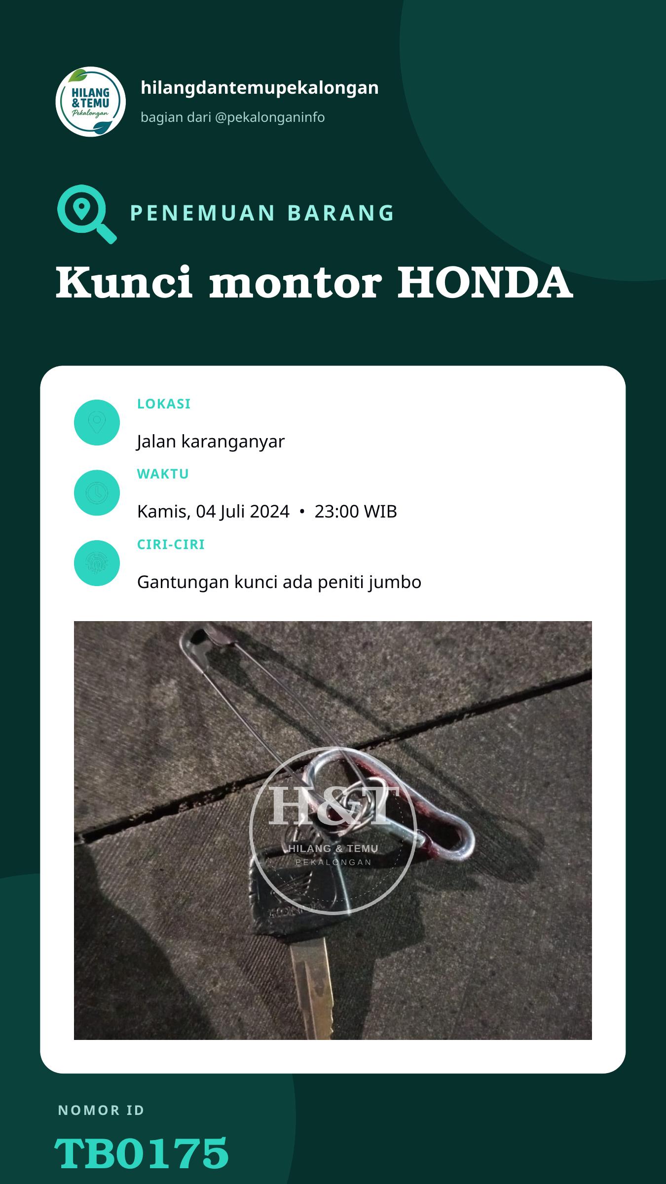 Story 9:16 laporan Kunci montor HONDA