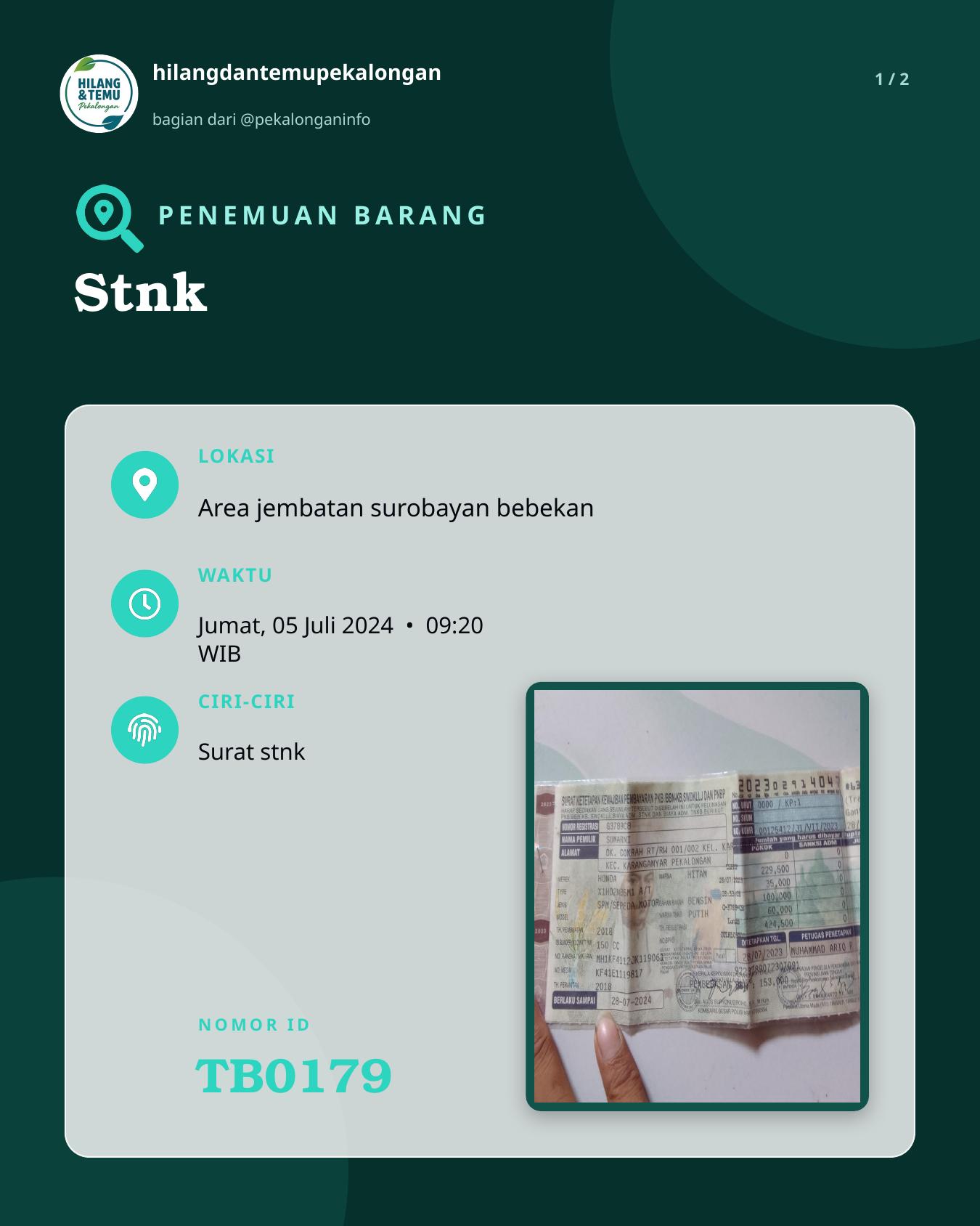 Slide 1 laporan Stnk