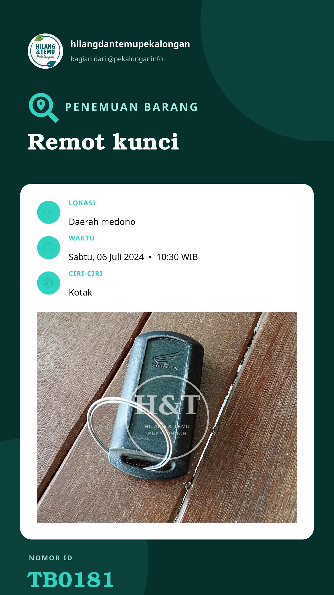 Story 9:16 laporan Remot kunci