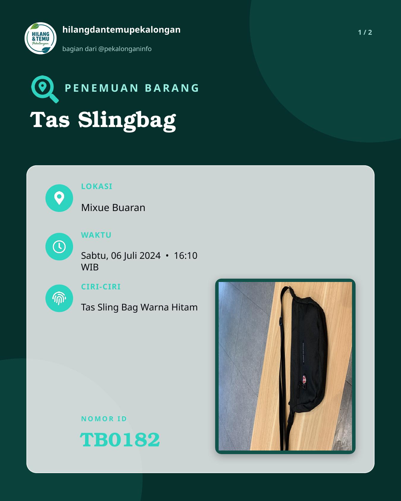 Slide 1 laporan Tas Slingbag