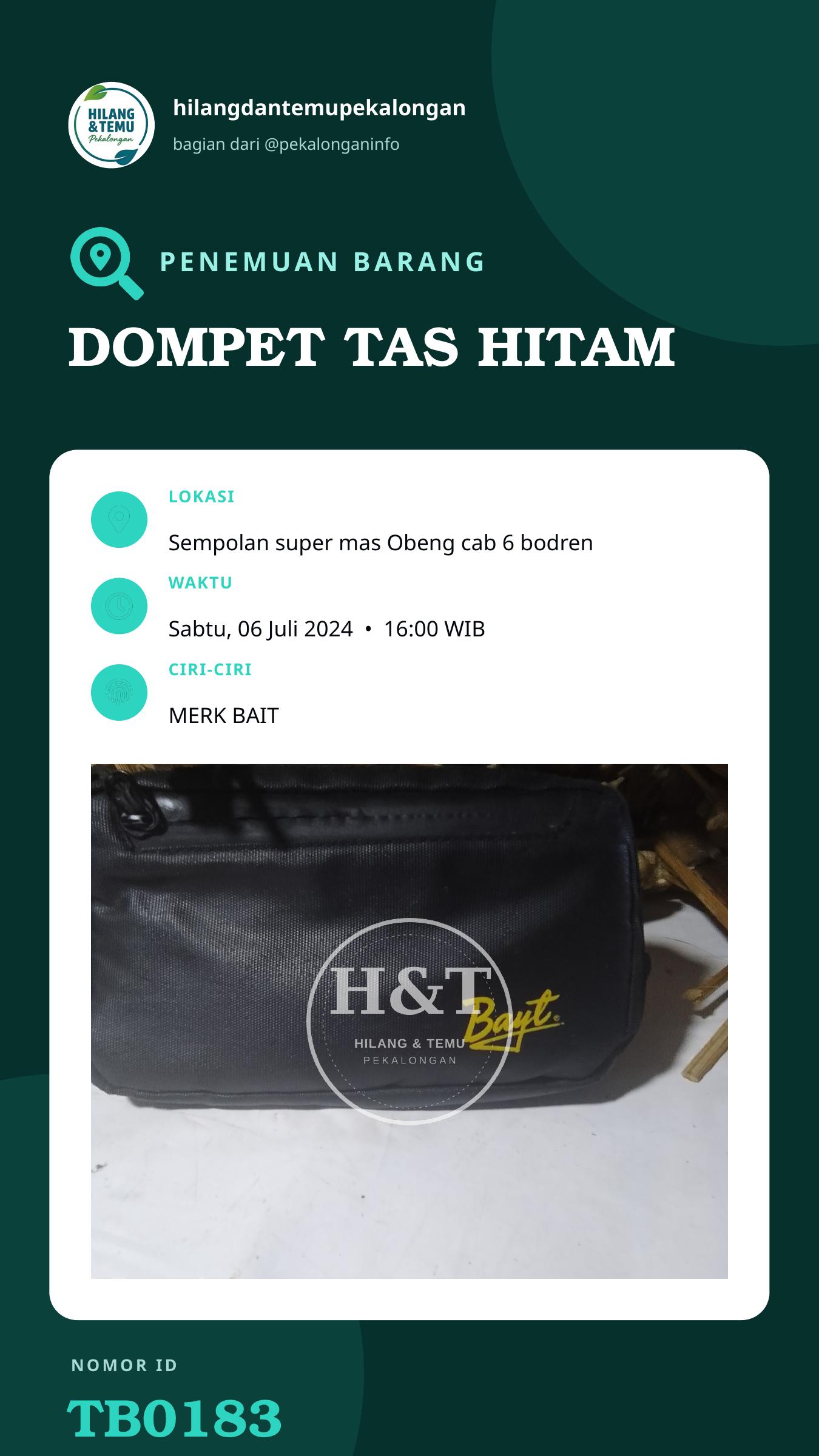Story 9:16 laporan DOMPET TAS HITAM