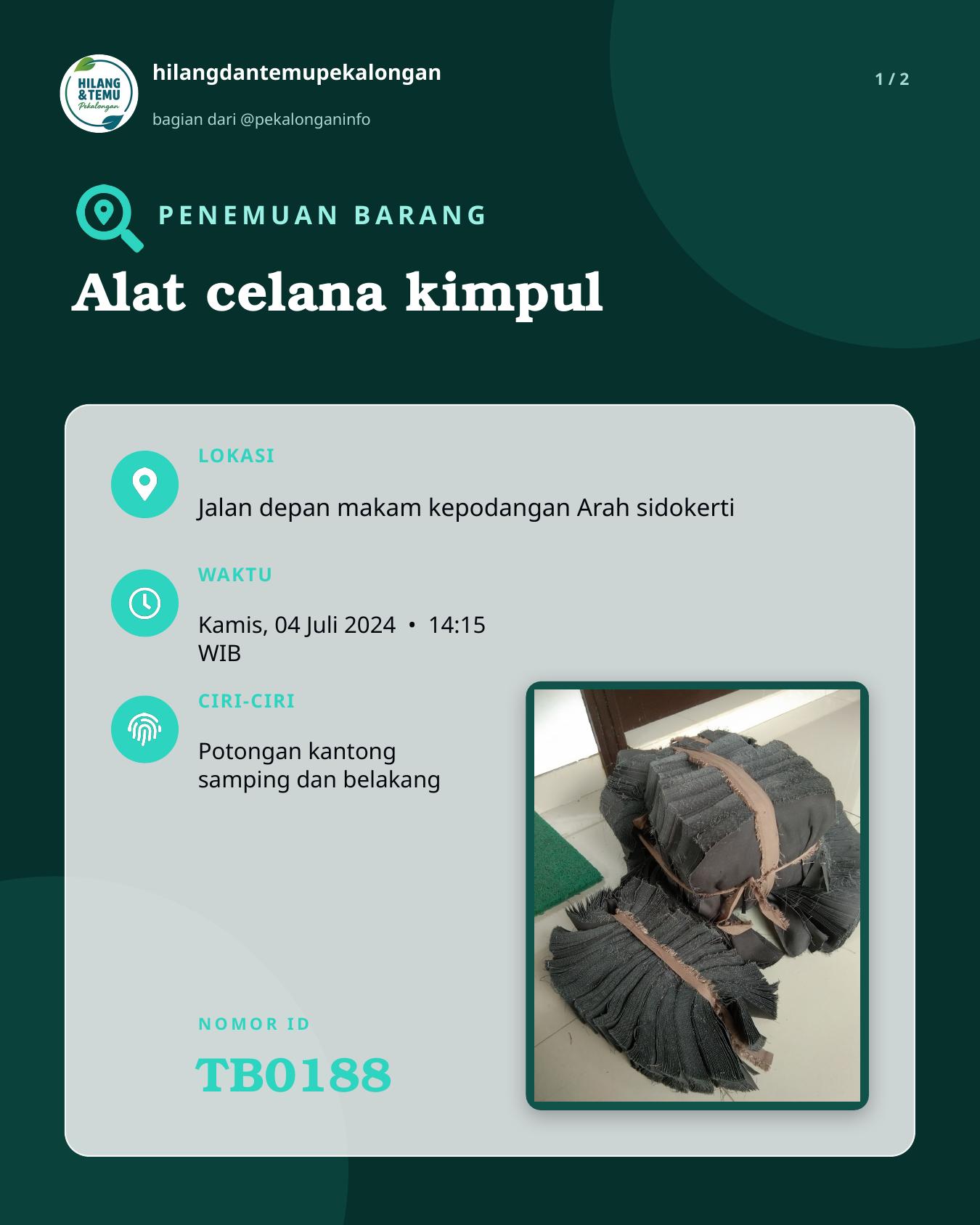 Slide 1 laporan Alat celana kimpul