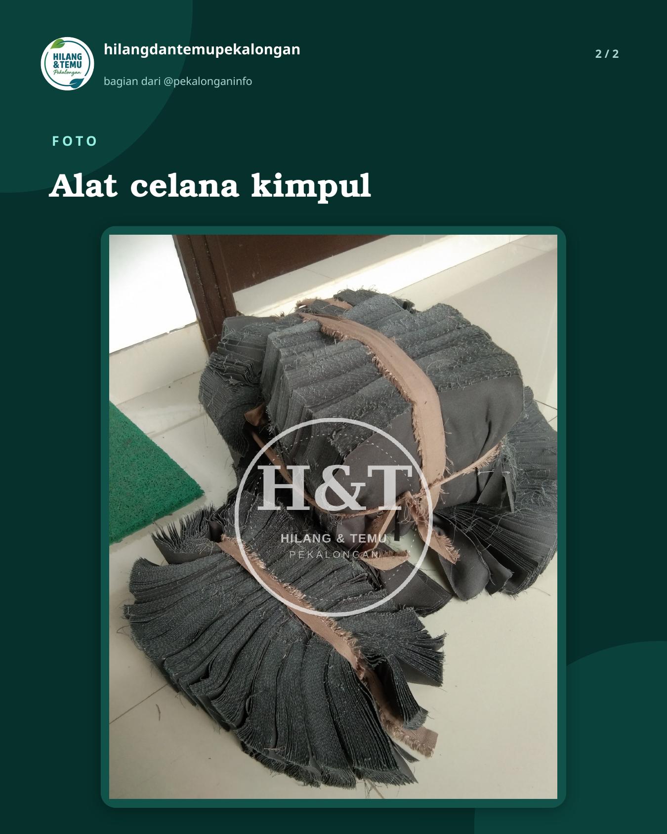 Slide 2 laporan Alat celana kimpul
