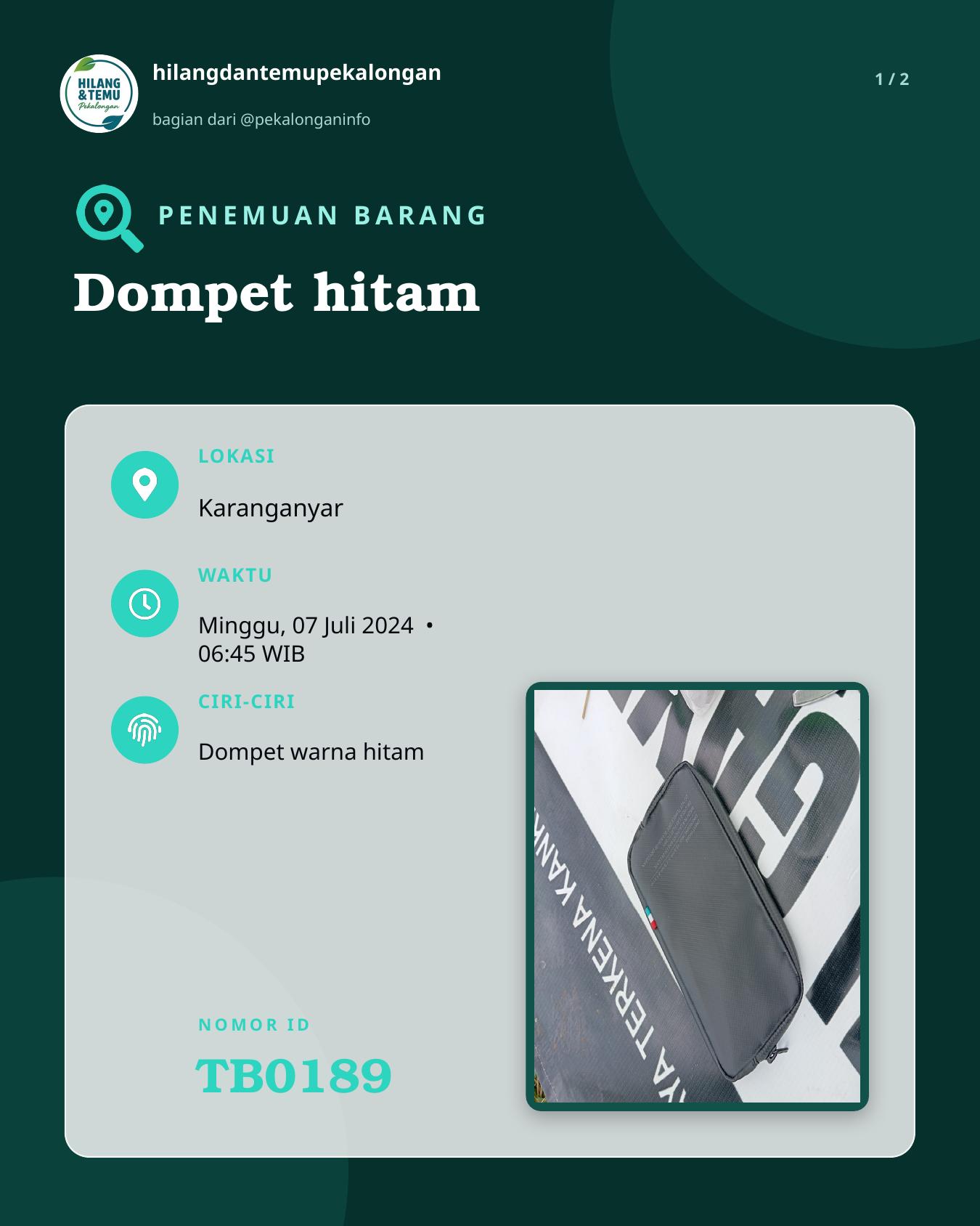 Slide 1 laporan Dompet hitam