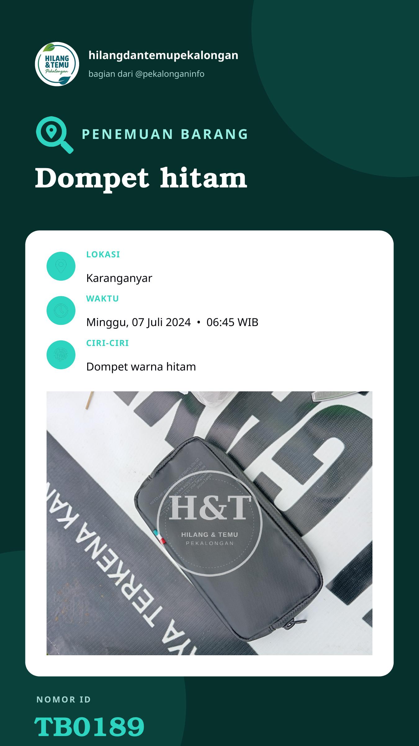 Story 9:16 laporan Dompet hitam