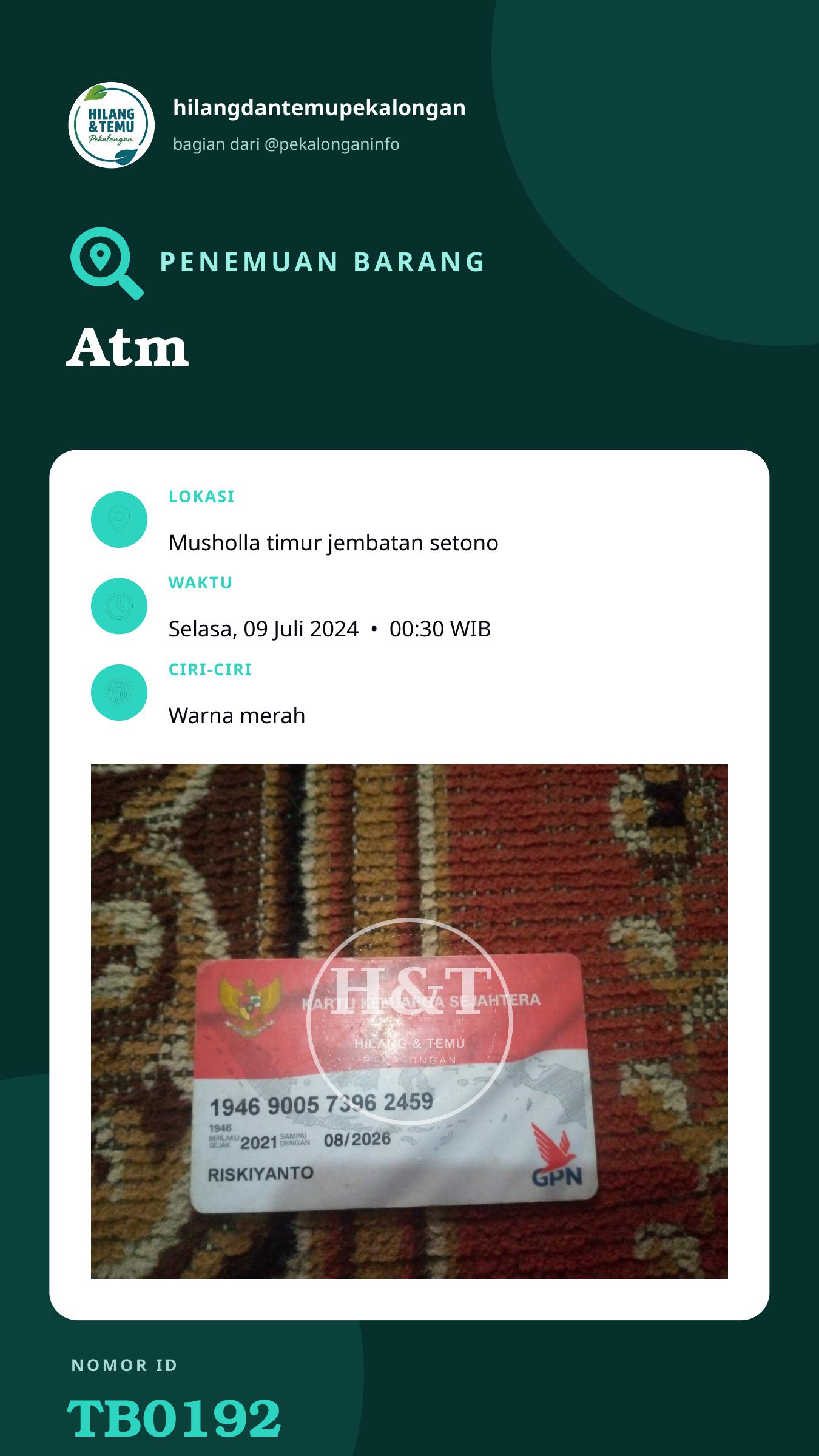 Story 9:16 laporan Atm