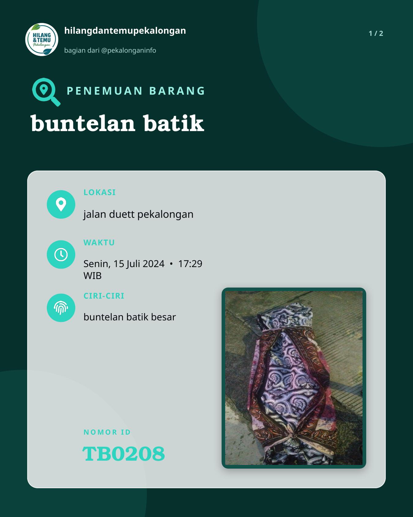Slide 1 laporan buntelan batik