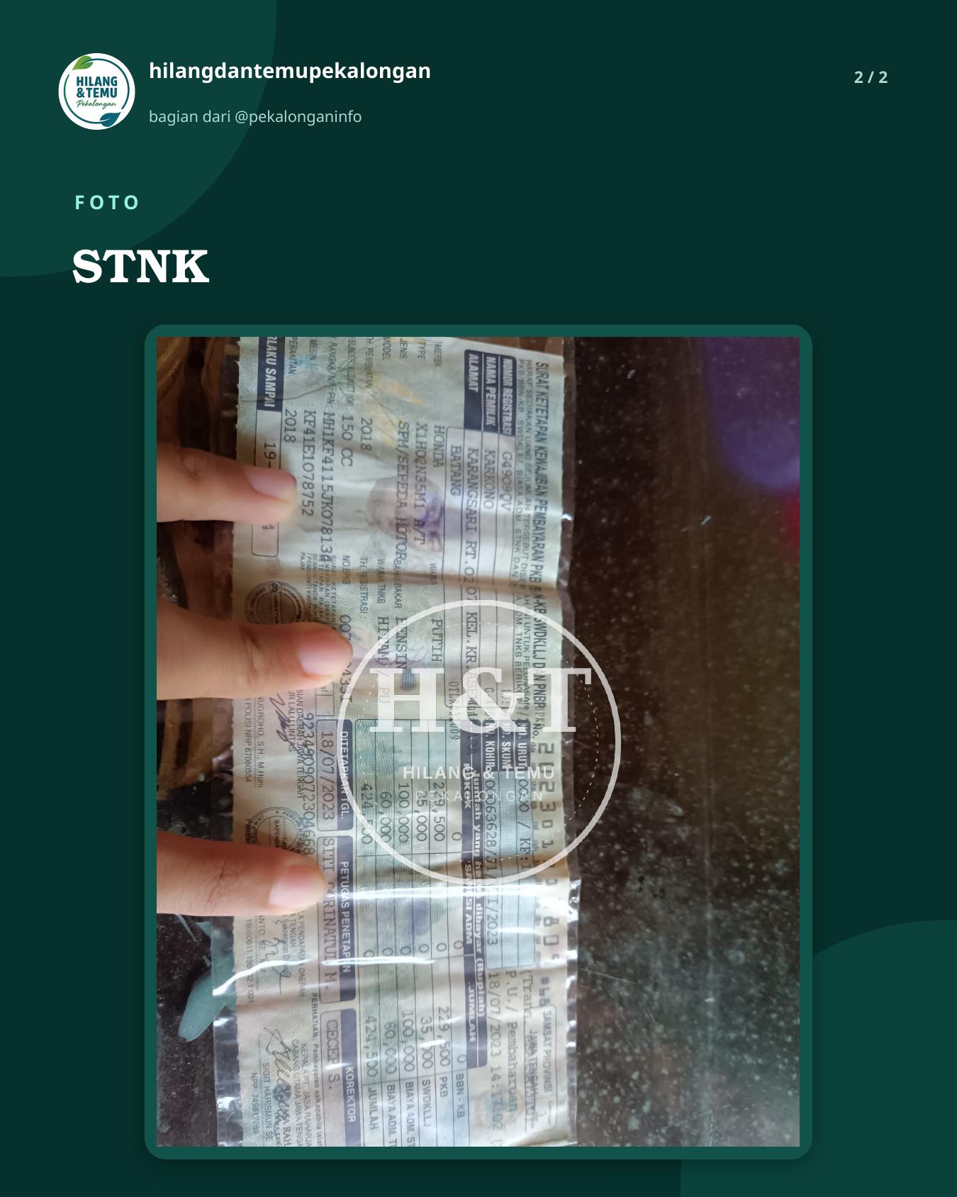 Slide 2 laporan STNK