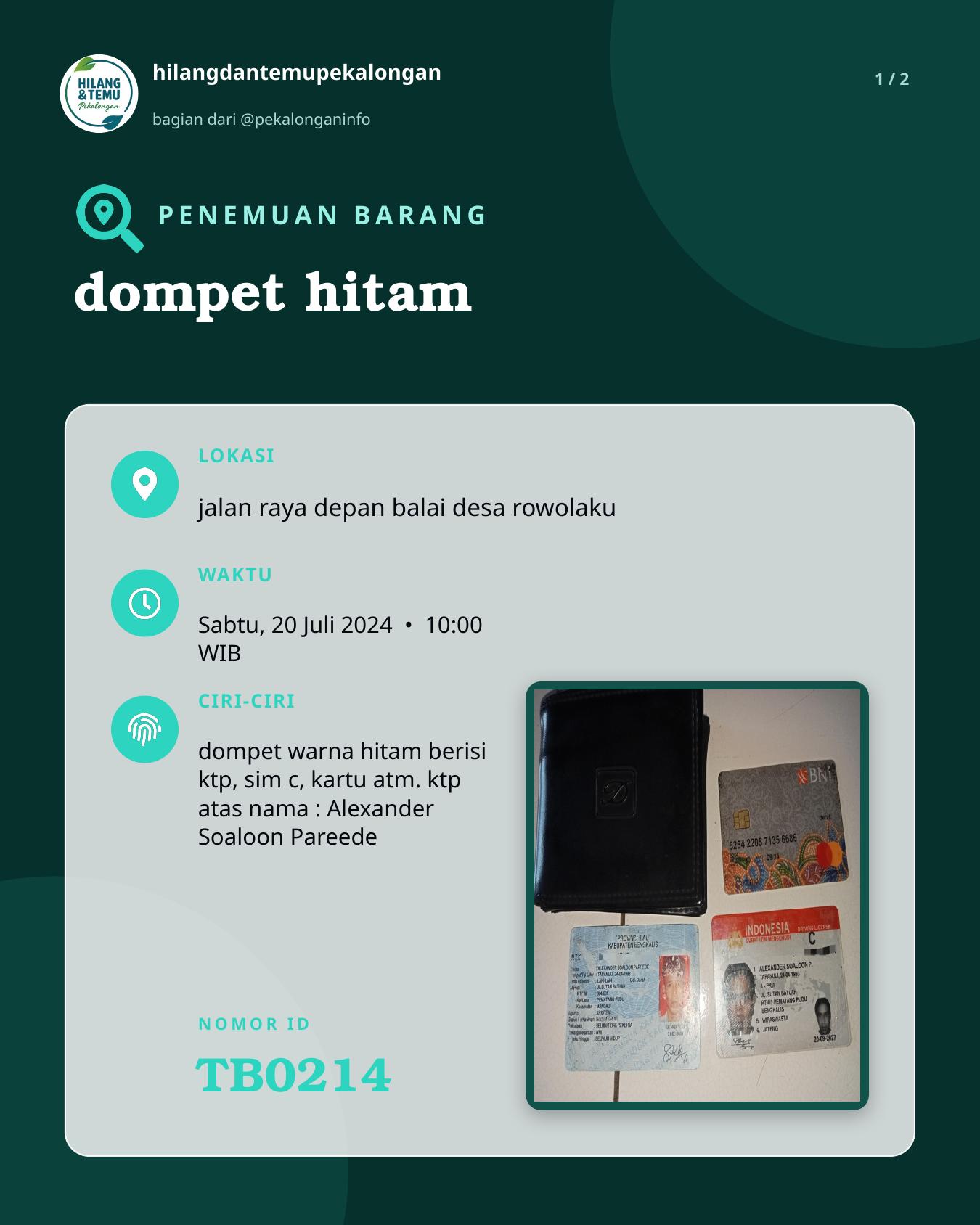 Slide 1 laporan dompet hitam