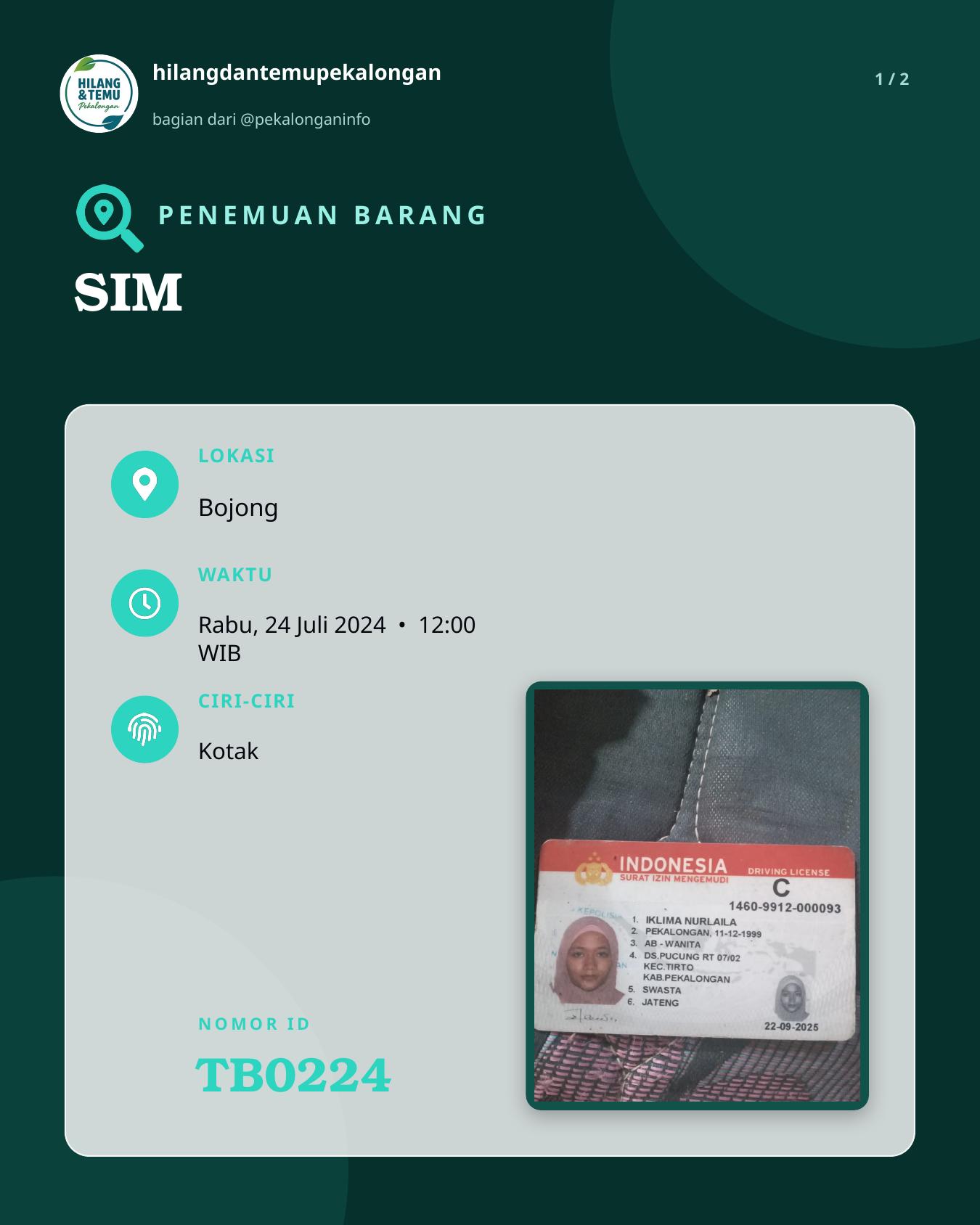 Slide 1 laporan SIM