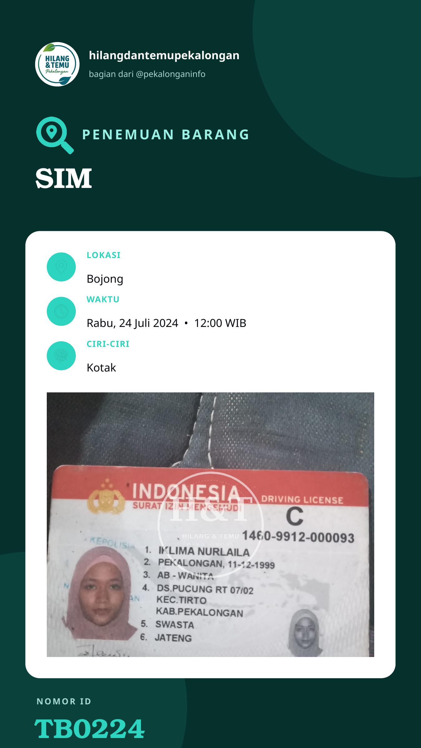 Story 9:16 laporan SIM
